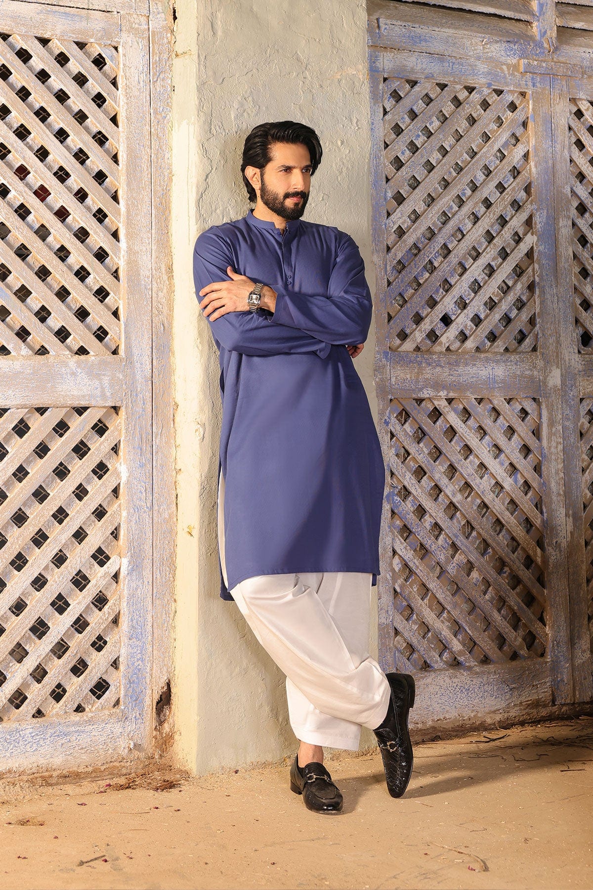 Dyed Ribbed Kurta