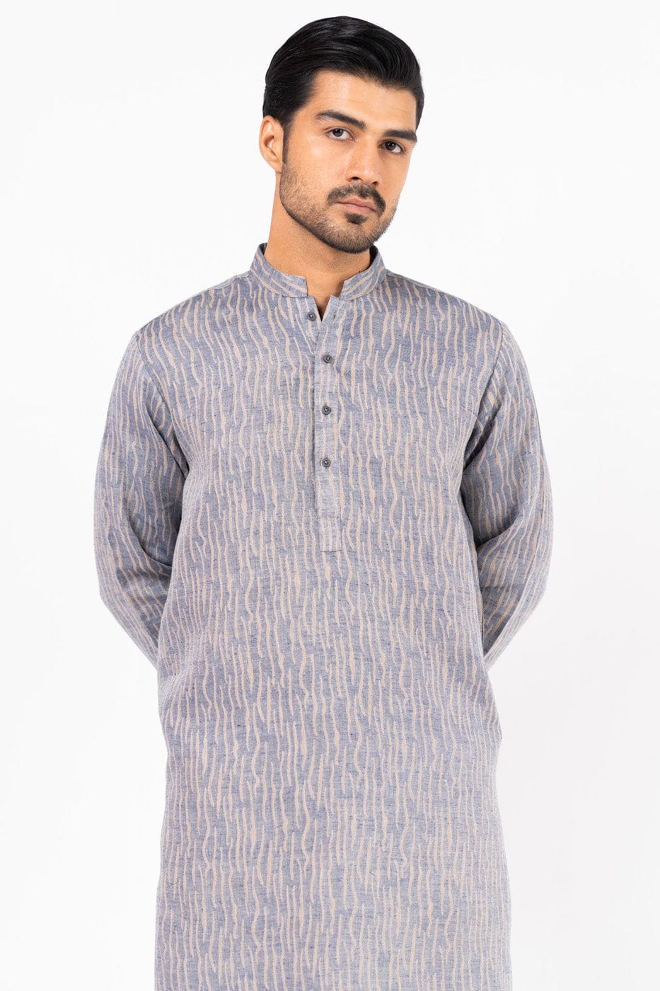 Dyed Embroidered Blended Kurta