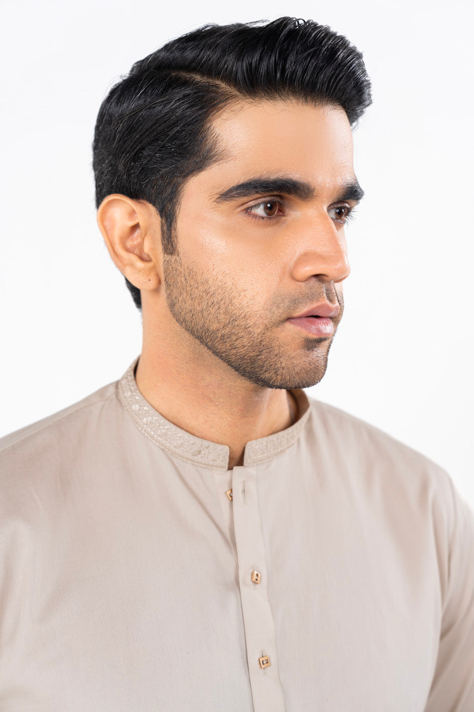 Dyed Embroidered Cotton Kurta