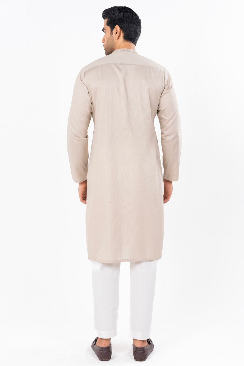 Dyed Embroidered Cotton Kurta