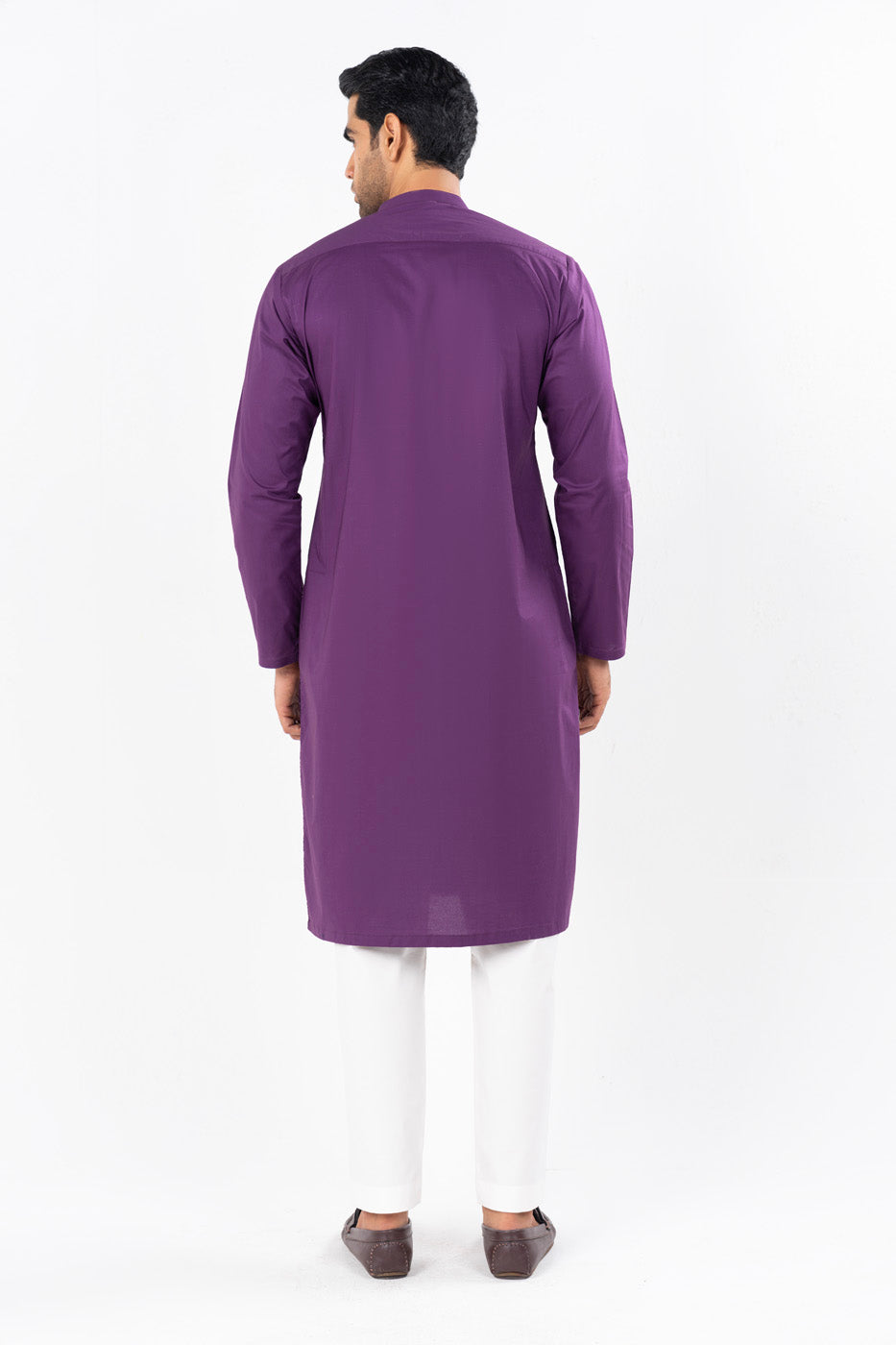 Dyed Embroidered Cambric Kurta