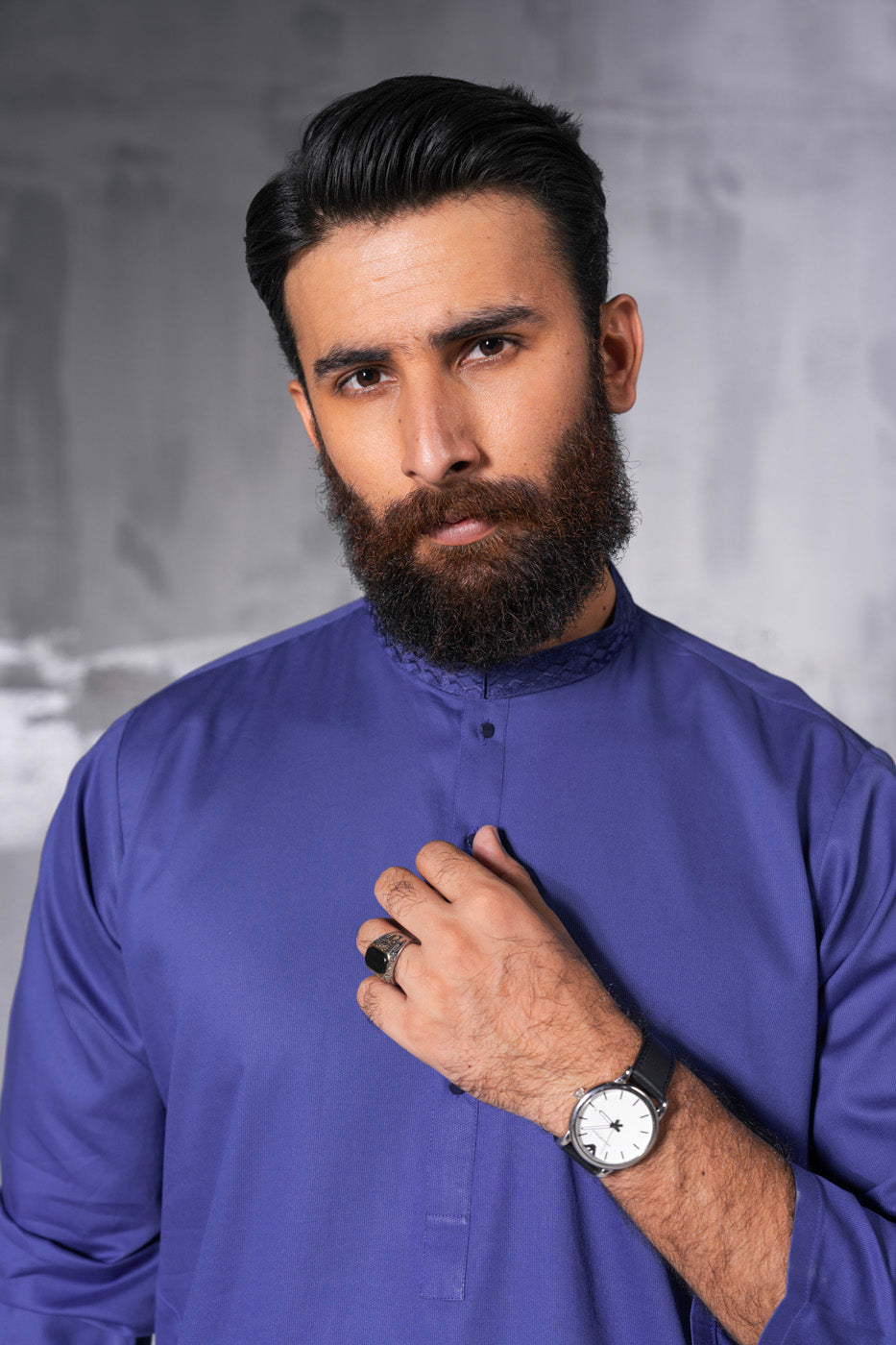 Dyed Embroidered Cotton Kurta