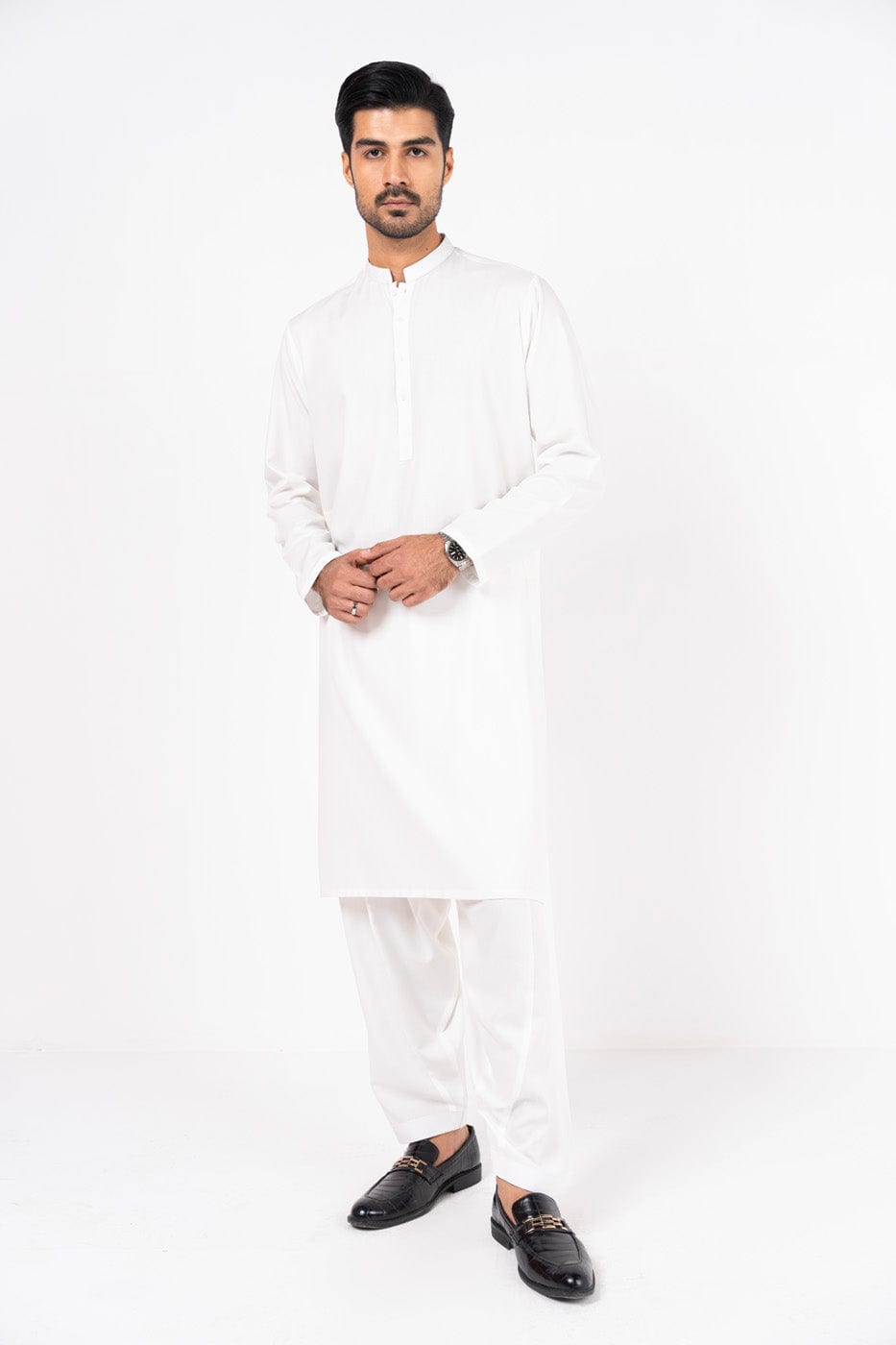 Dyed Embroidered Blended Shalwar Kameez
