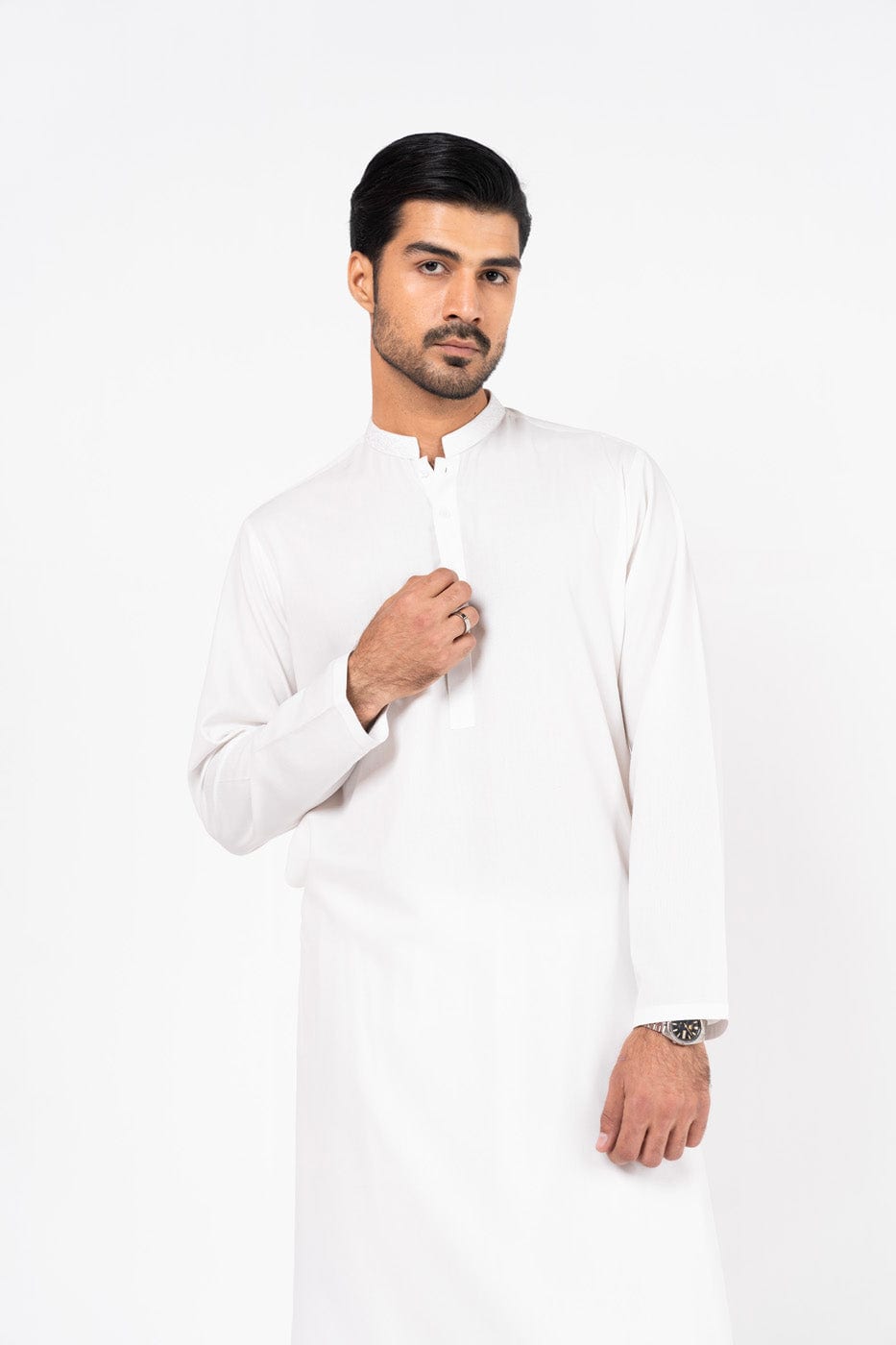 Dyed Embroidered Blended Shalwar Kameez
