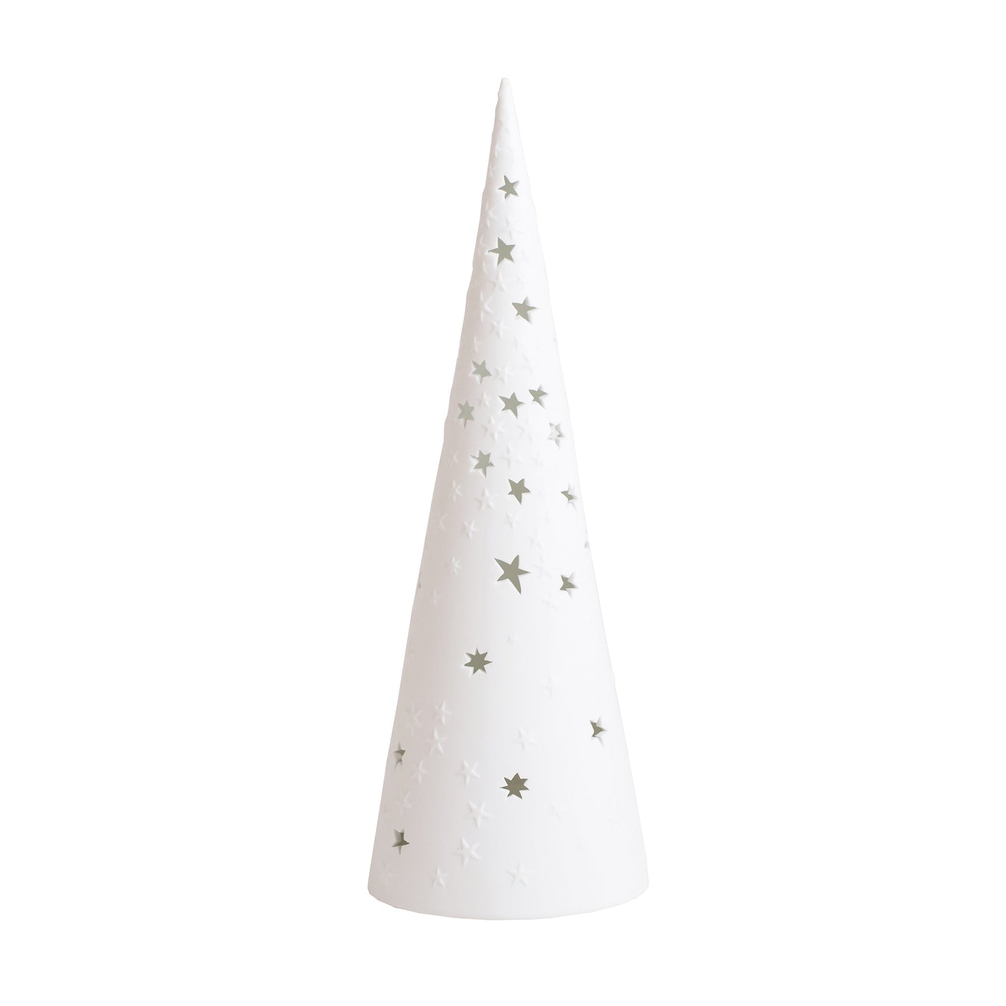 LED Porcelain Forest Tree with Cutout Stars
