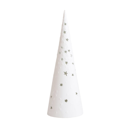 LED Porcelain Forest Tree with Cutout Stars