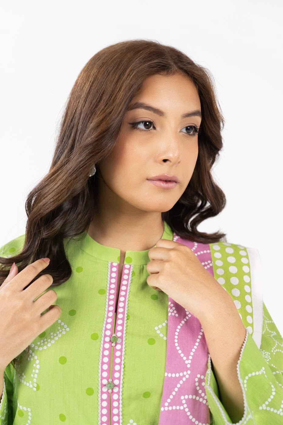 3 Piece Embroidered Cambric Suit with Lawn Dupatta