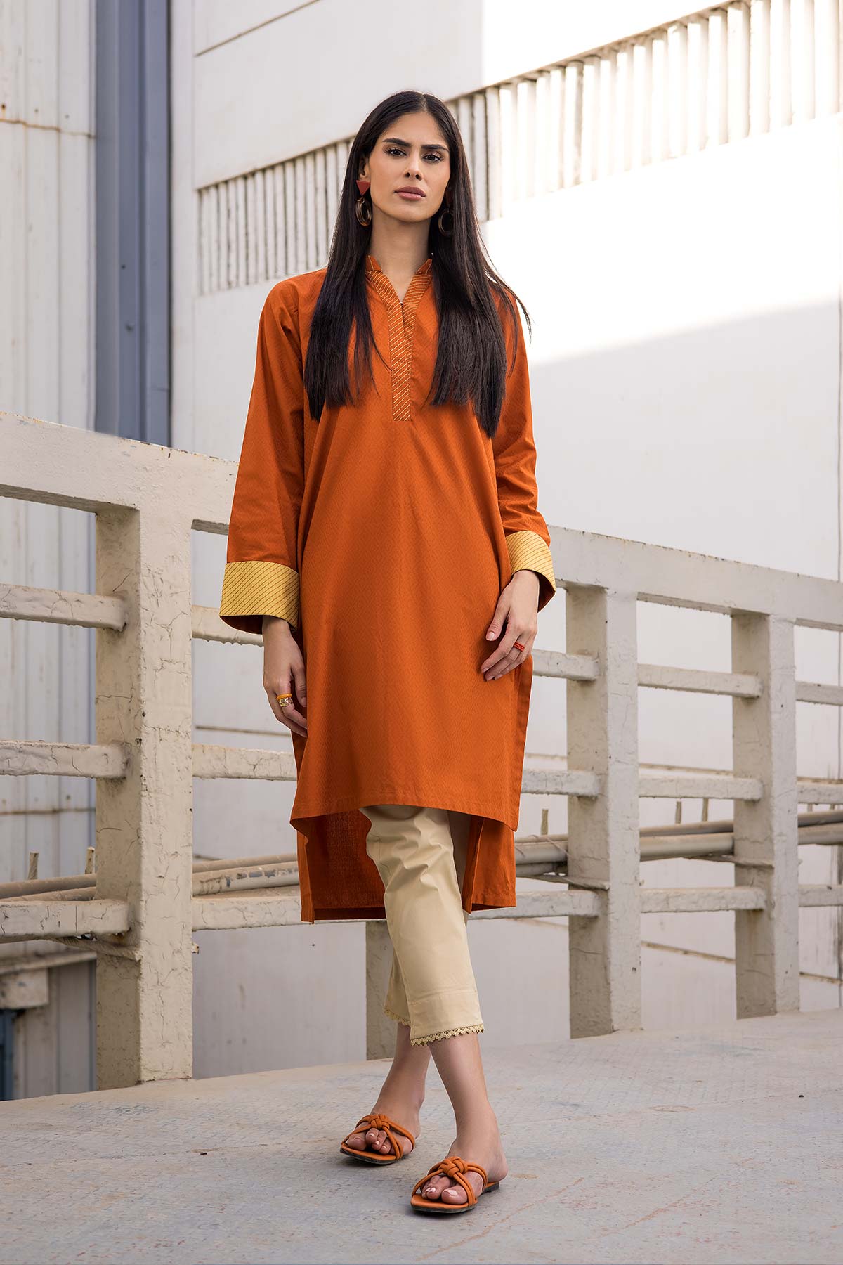 Dyed Ribbed Kurti