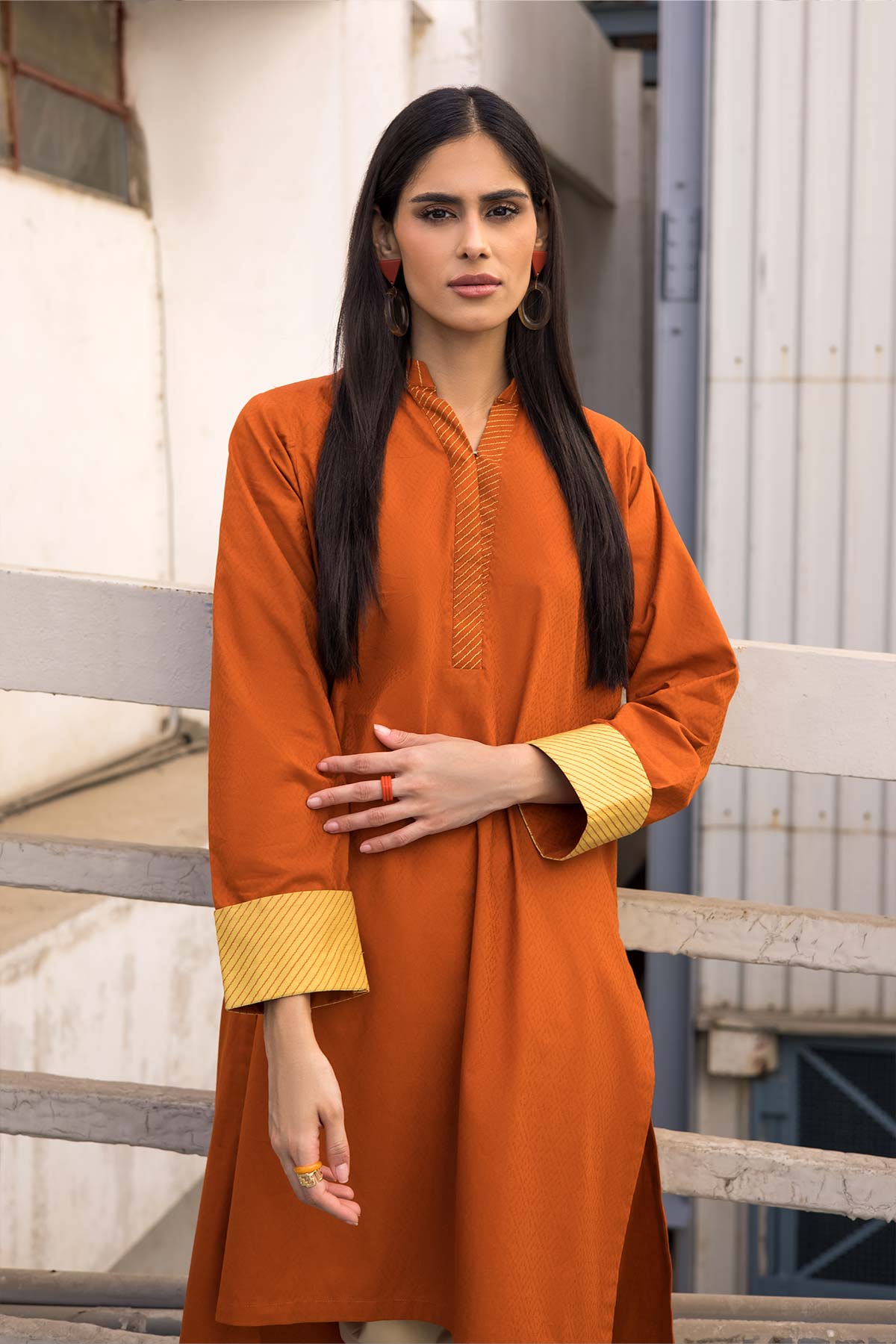 Dyed Ribbed Kurti