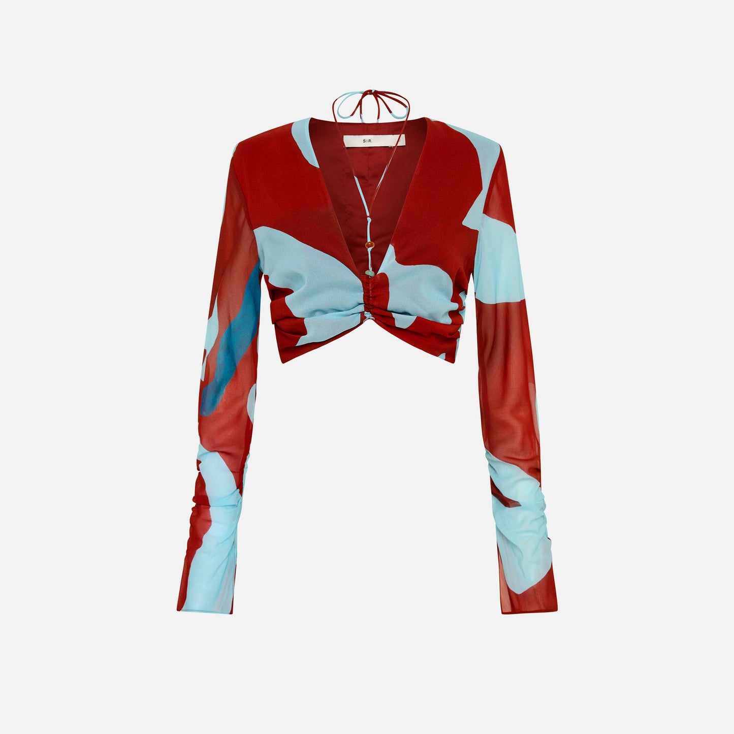 SIR Frankie Gathered Long Sleeve Top - Ruby