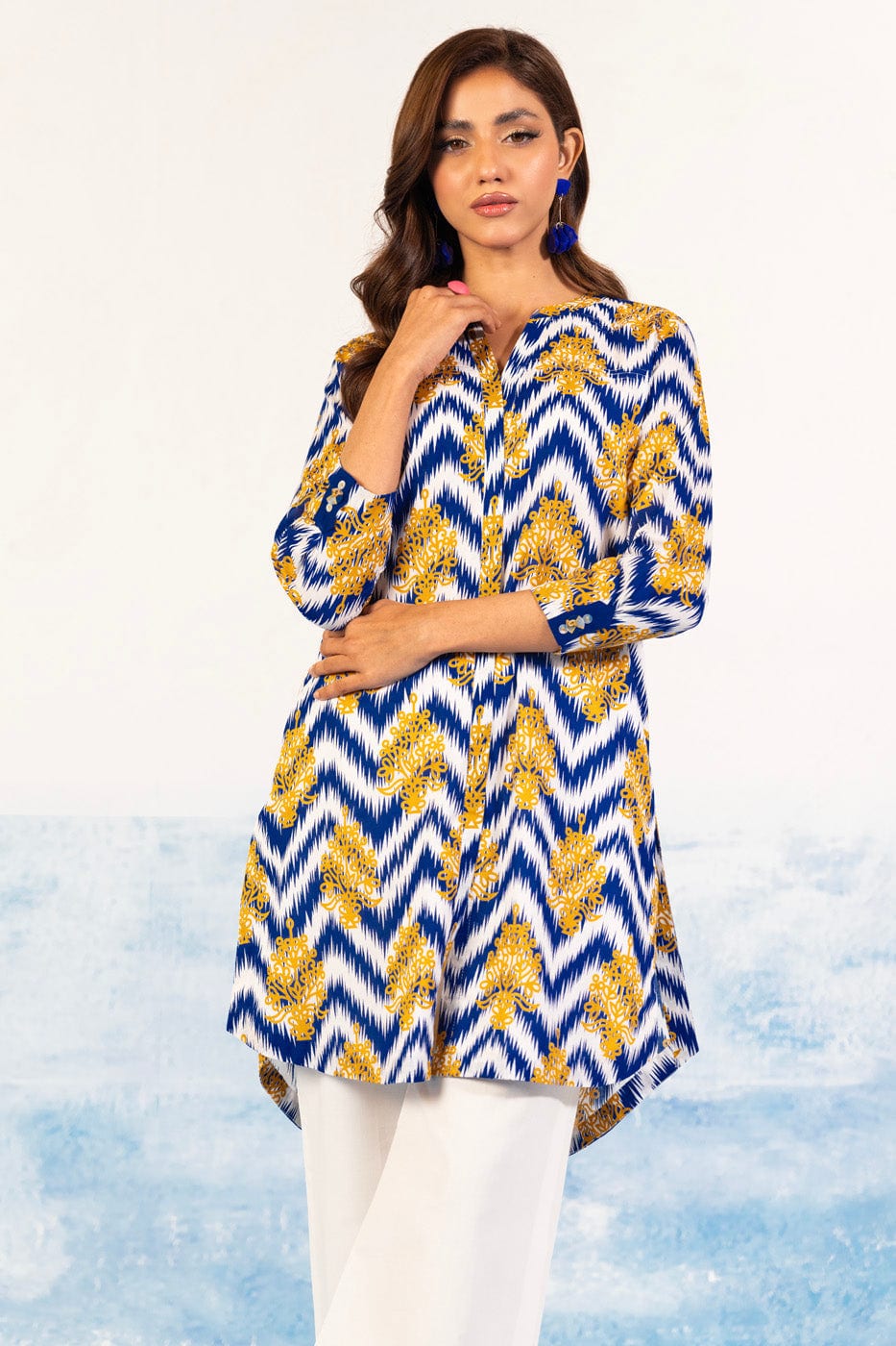 1 Pc Printed Silver Lawn Shirt 