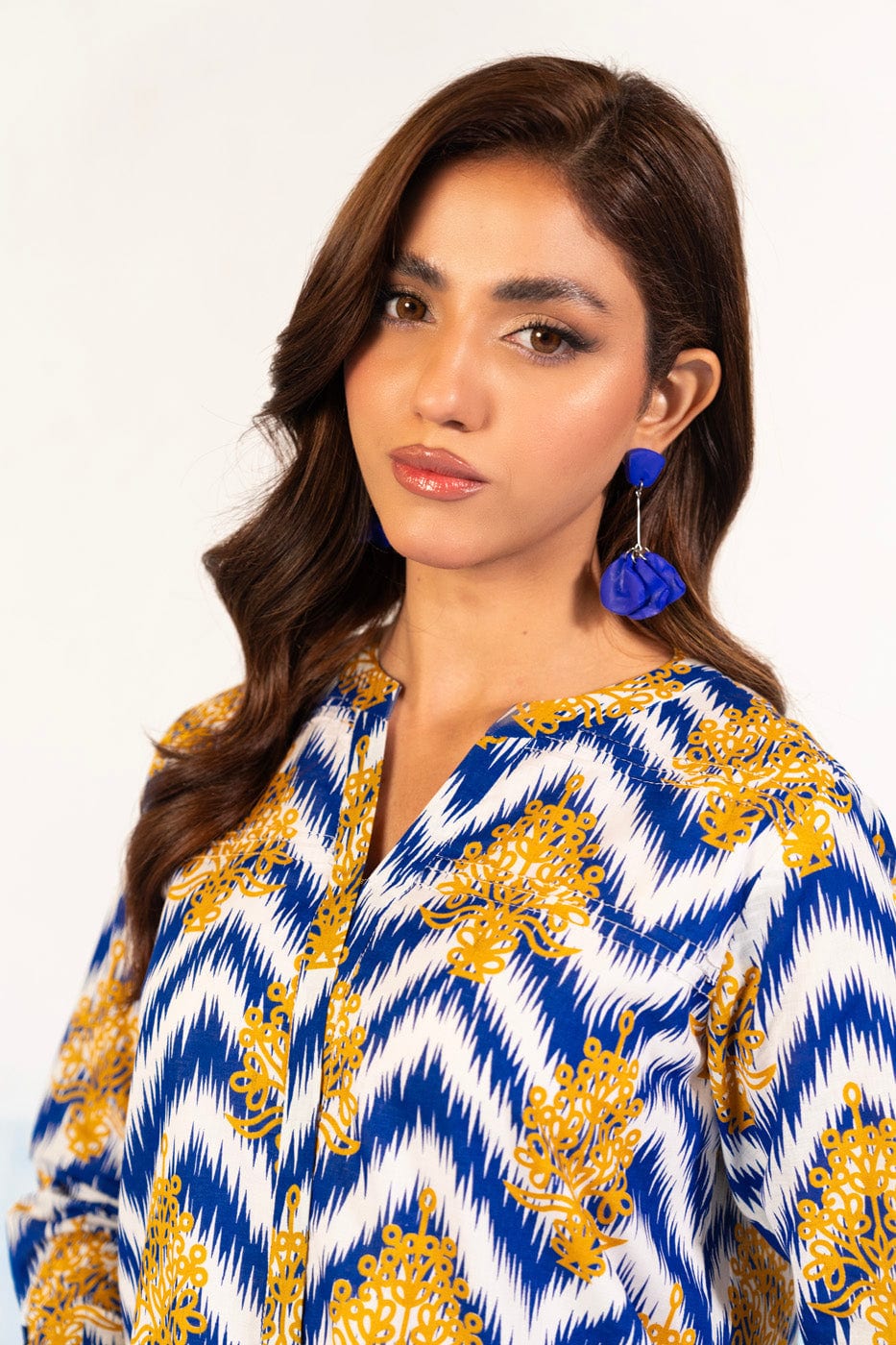 1 Pc Printed Silver Lawn Shirt 