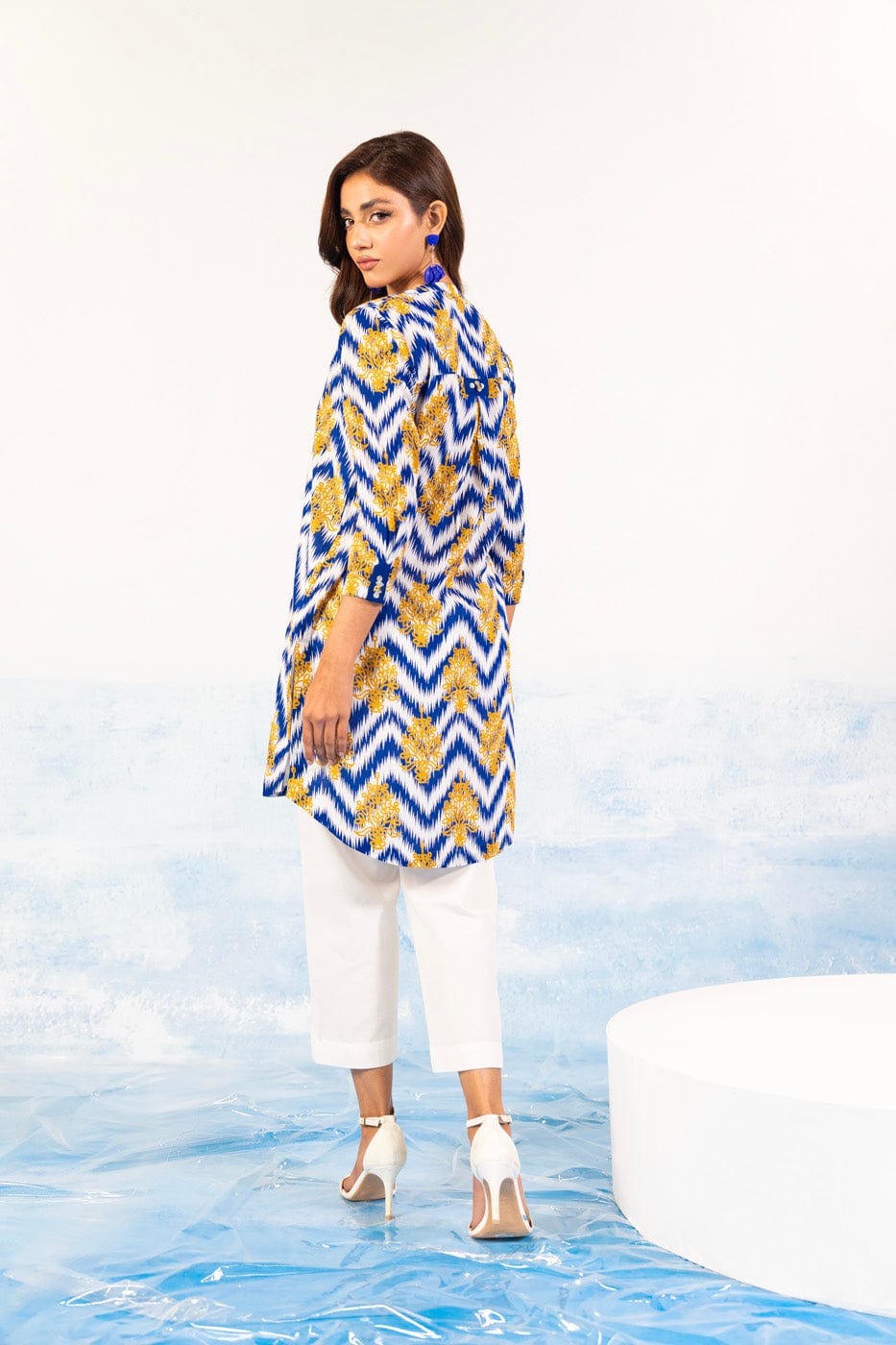 1 Pc Printed Silver Lawn Shirt 