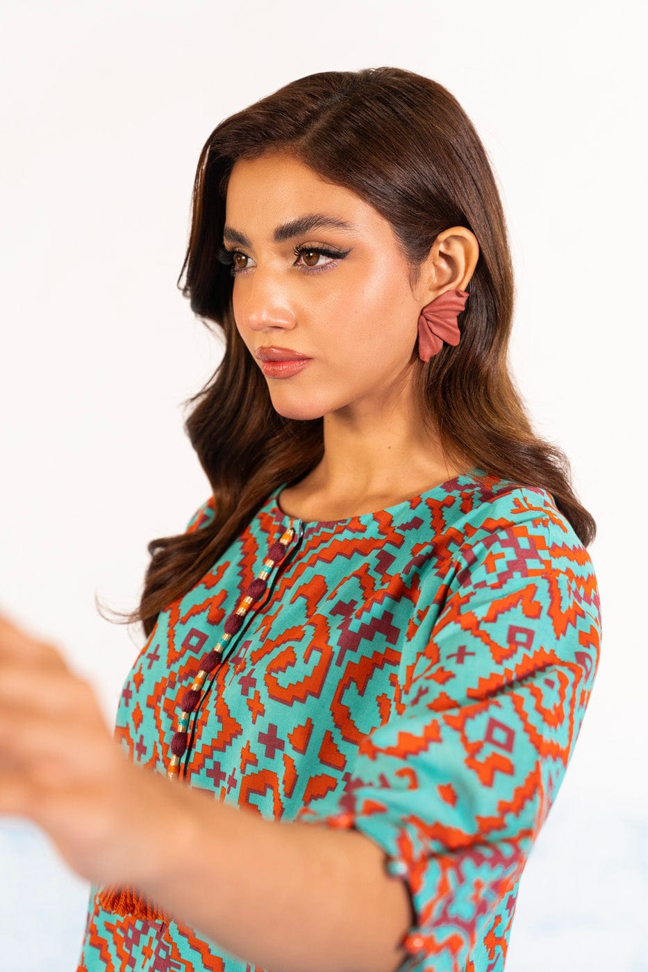 1 Pc Printed Silver Lawn Shirt 