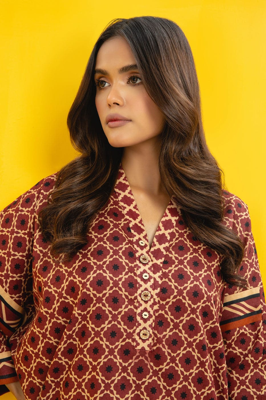 2 Pc Printed Cambric Suit With Cambric Trouser