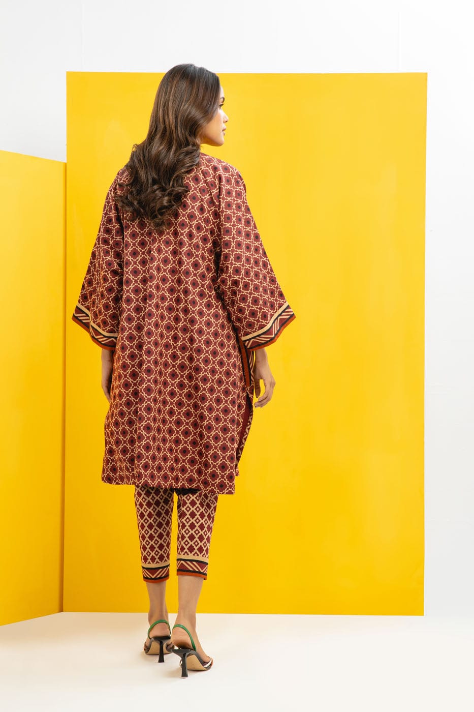 2 Pc Printed Cambric Suit With Cambric Trouser