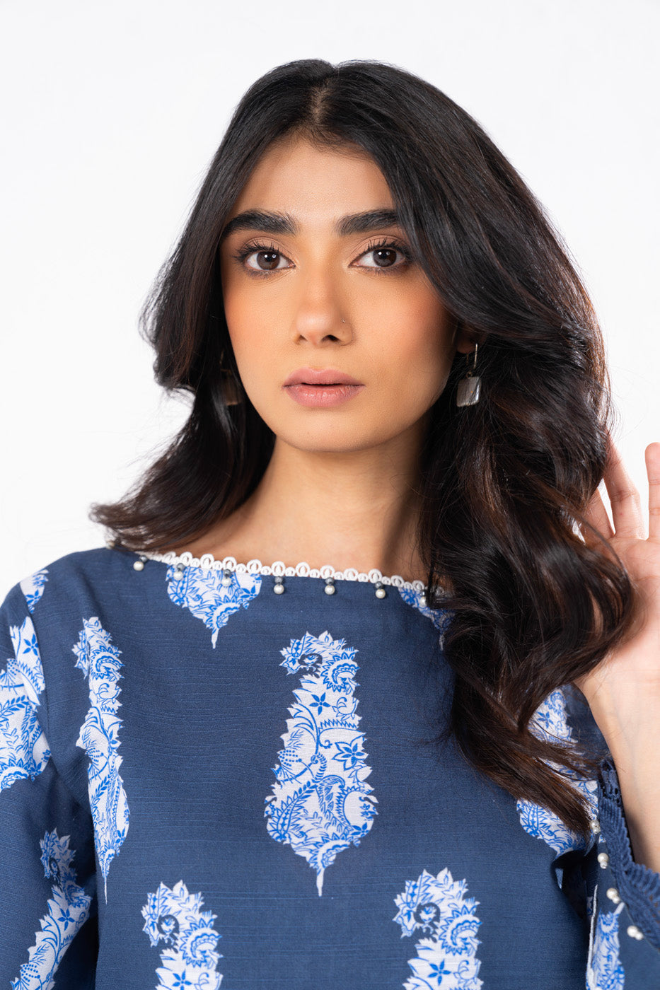 2 Pc Printed Khaddar Shirt With Khaddar Trouser