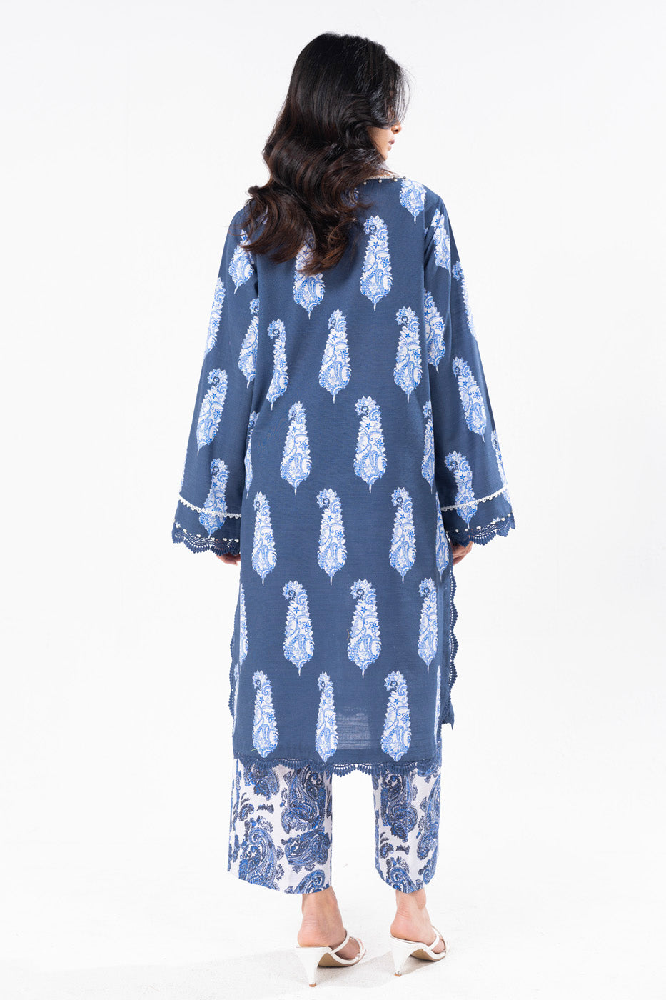 2 Pc Printed Khaddar Shirt With Khaddar Trouser