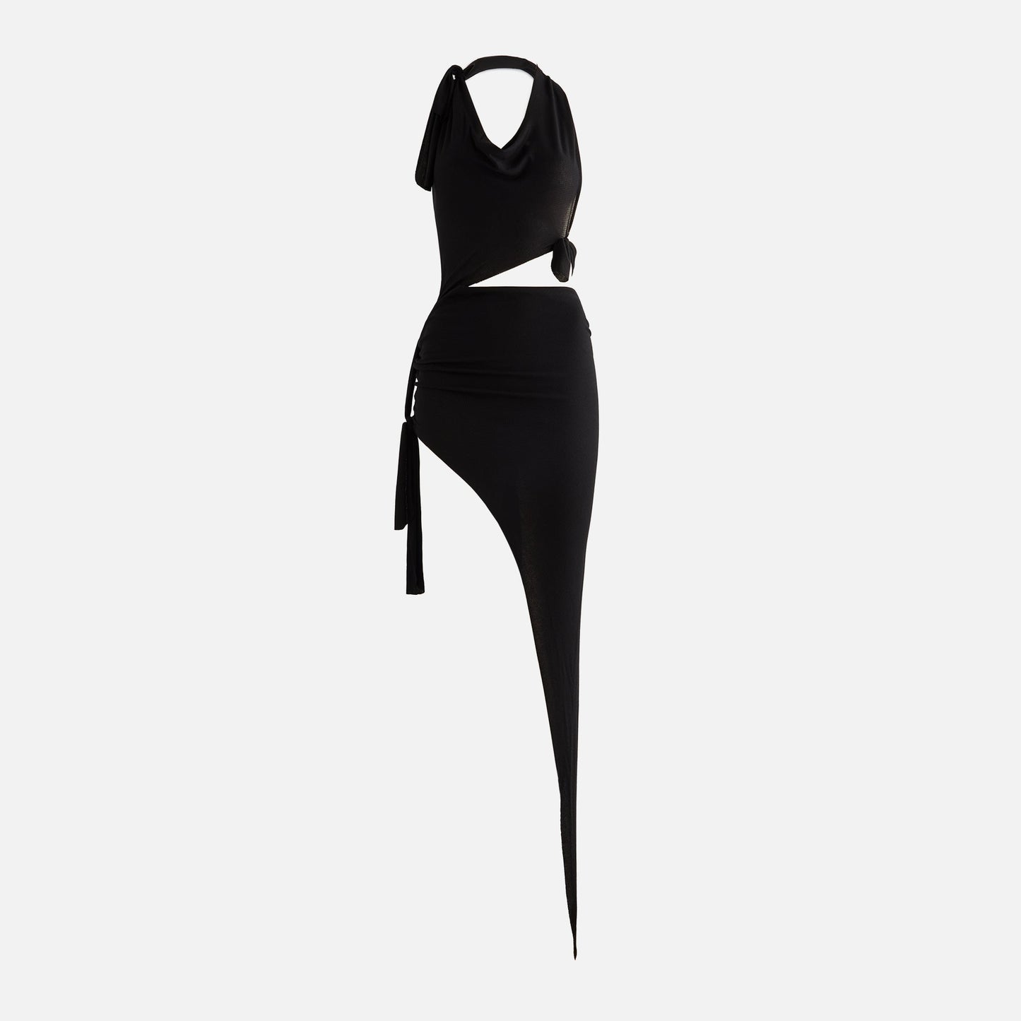 Sami Miro Vintage Tied Up Asymetric Cutout Dress - Black