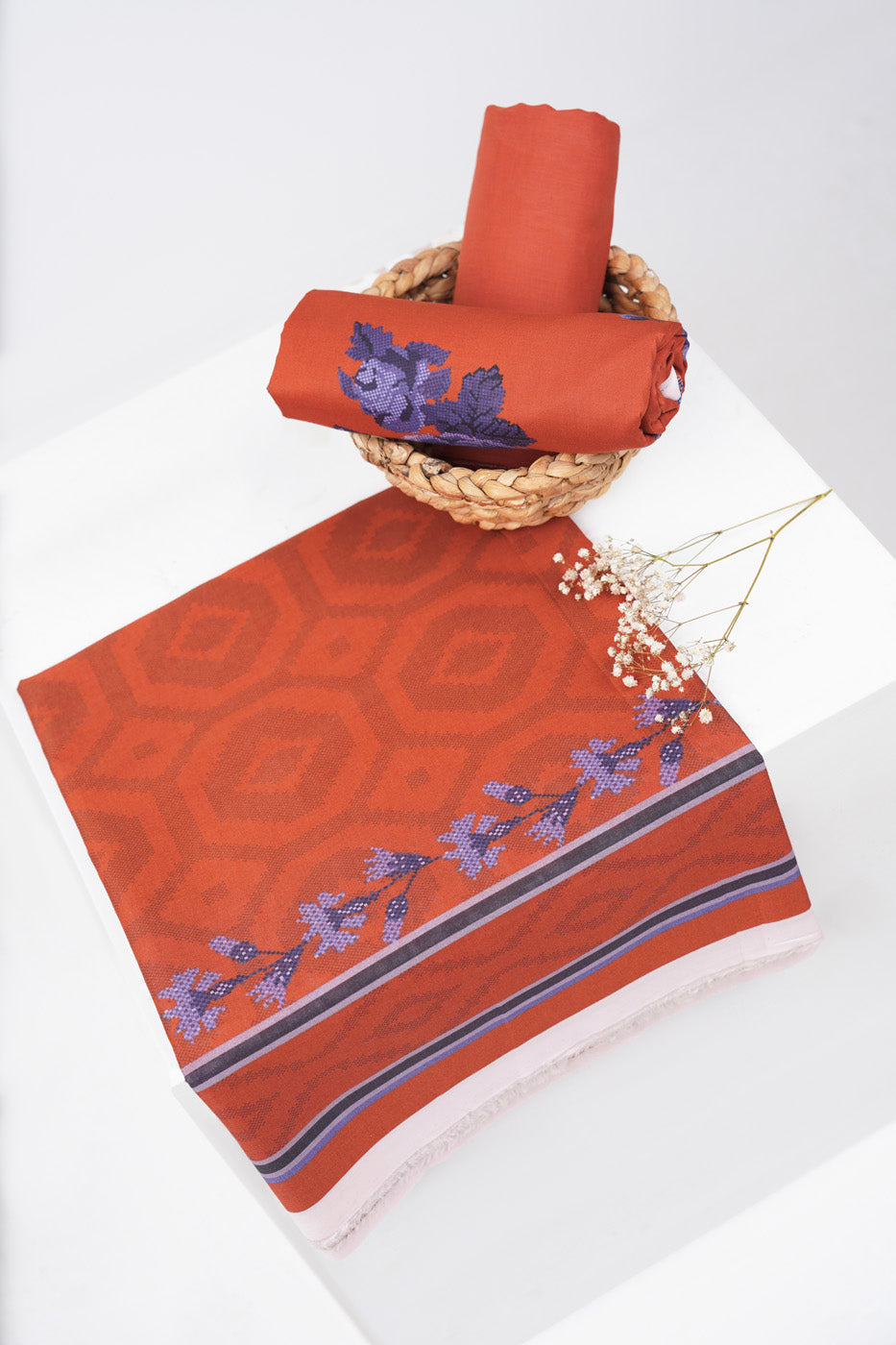 3 Pc Printed Lawn Suit With Lawn Dupatta
