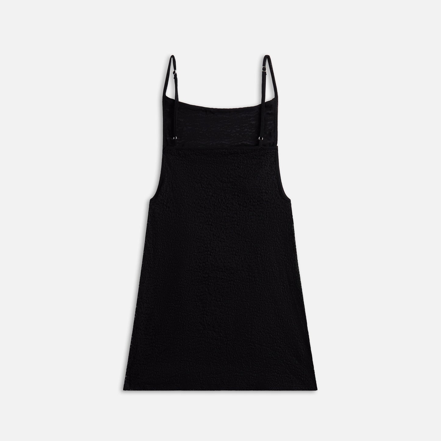 Second Skin Crepe Mesh Mini Dress - Black