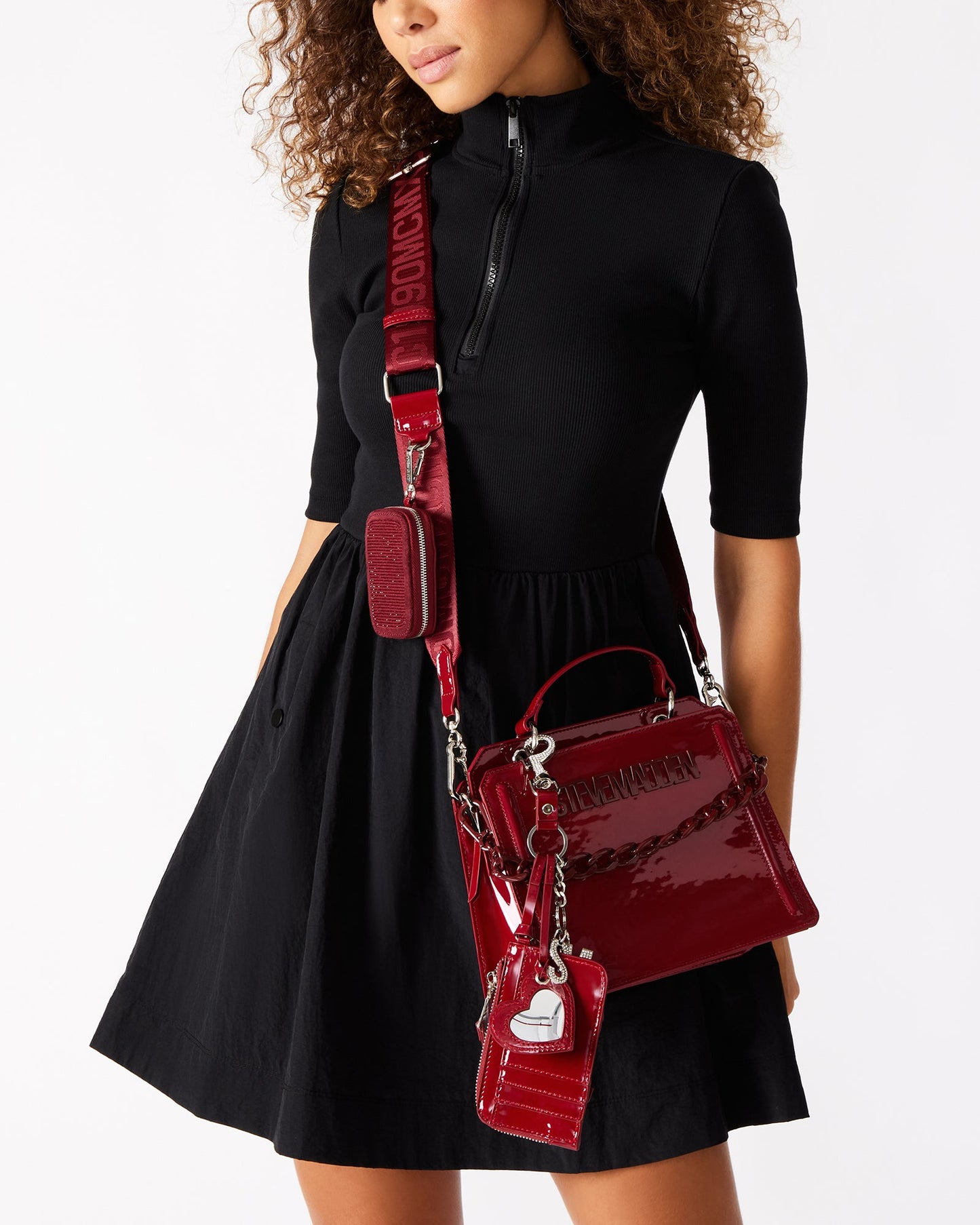 EVELYN BAG BURGUNDY RHINESTONES