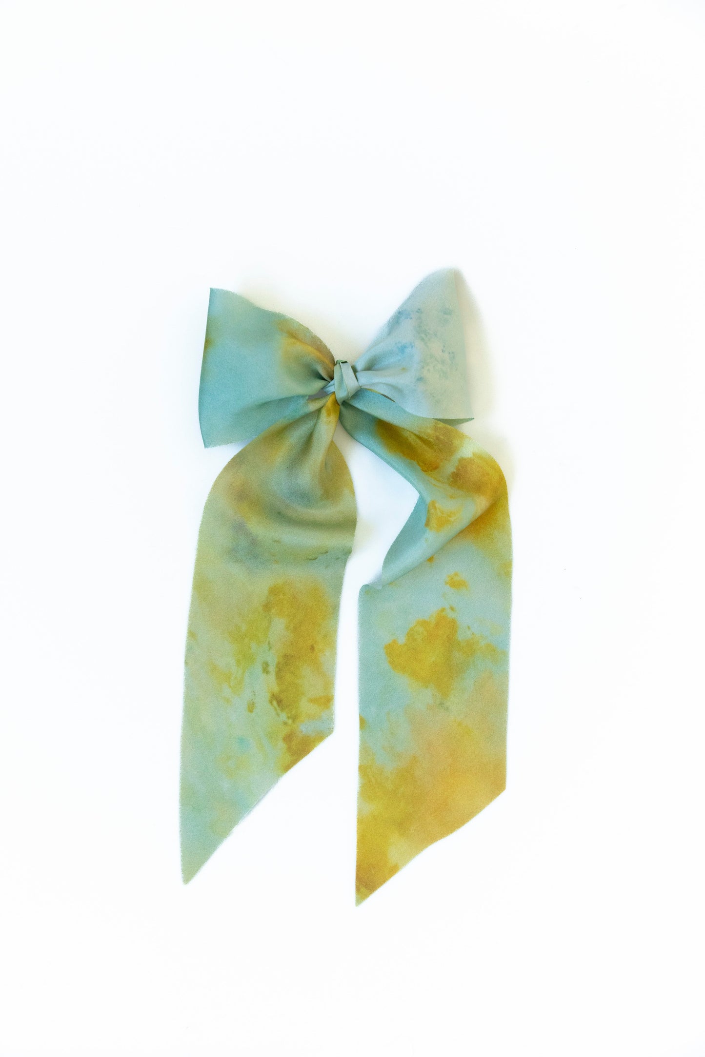 Botanical Print / Teal Marigold Silk ribbon
