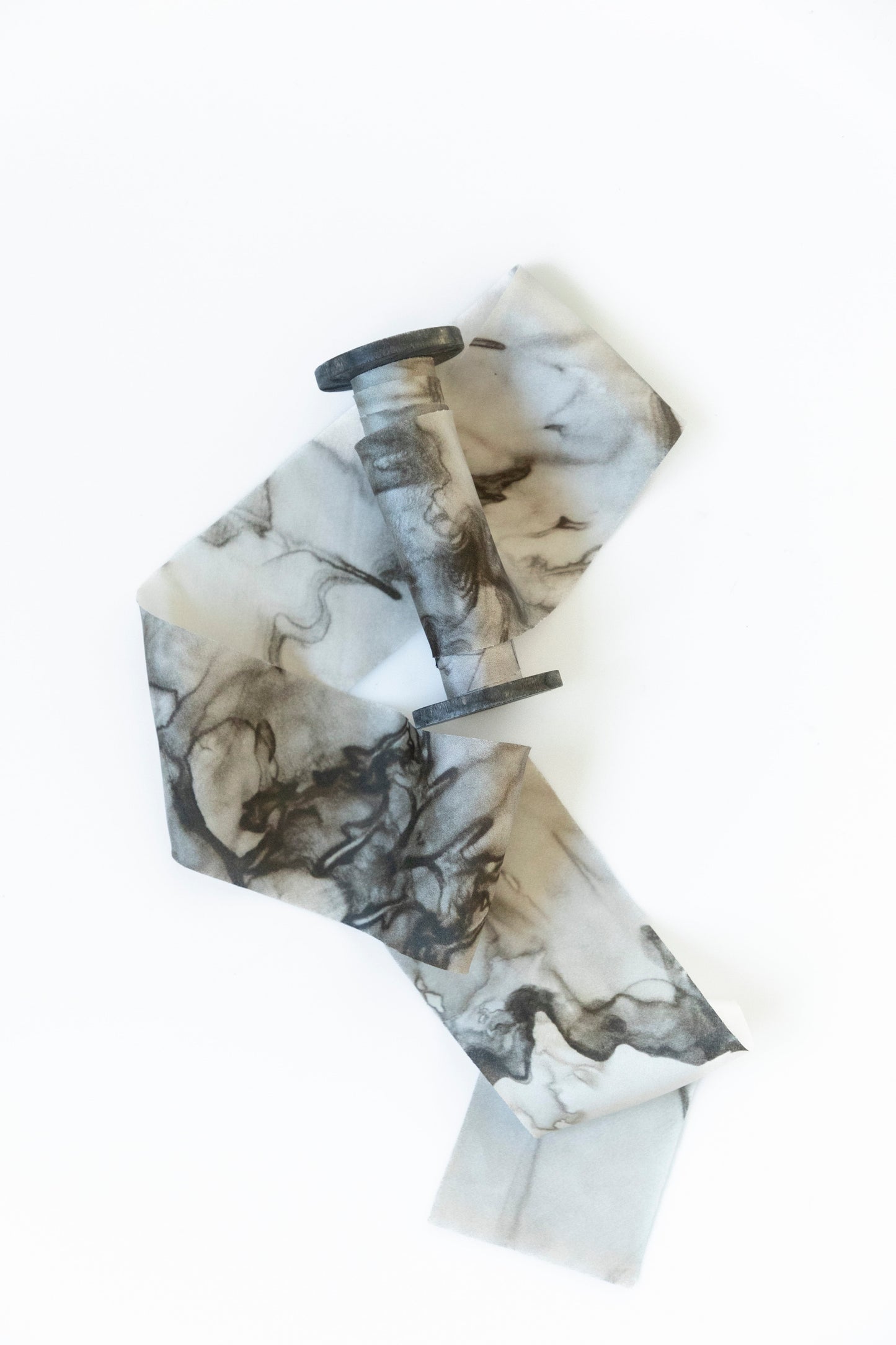 Botanical Print / Woodgrain Silk Ribbon