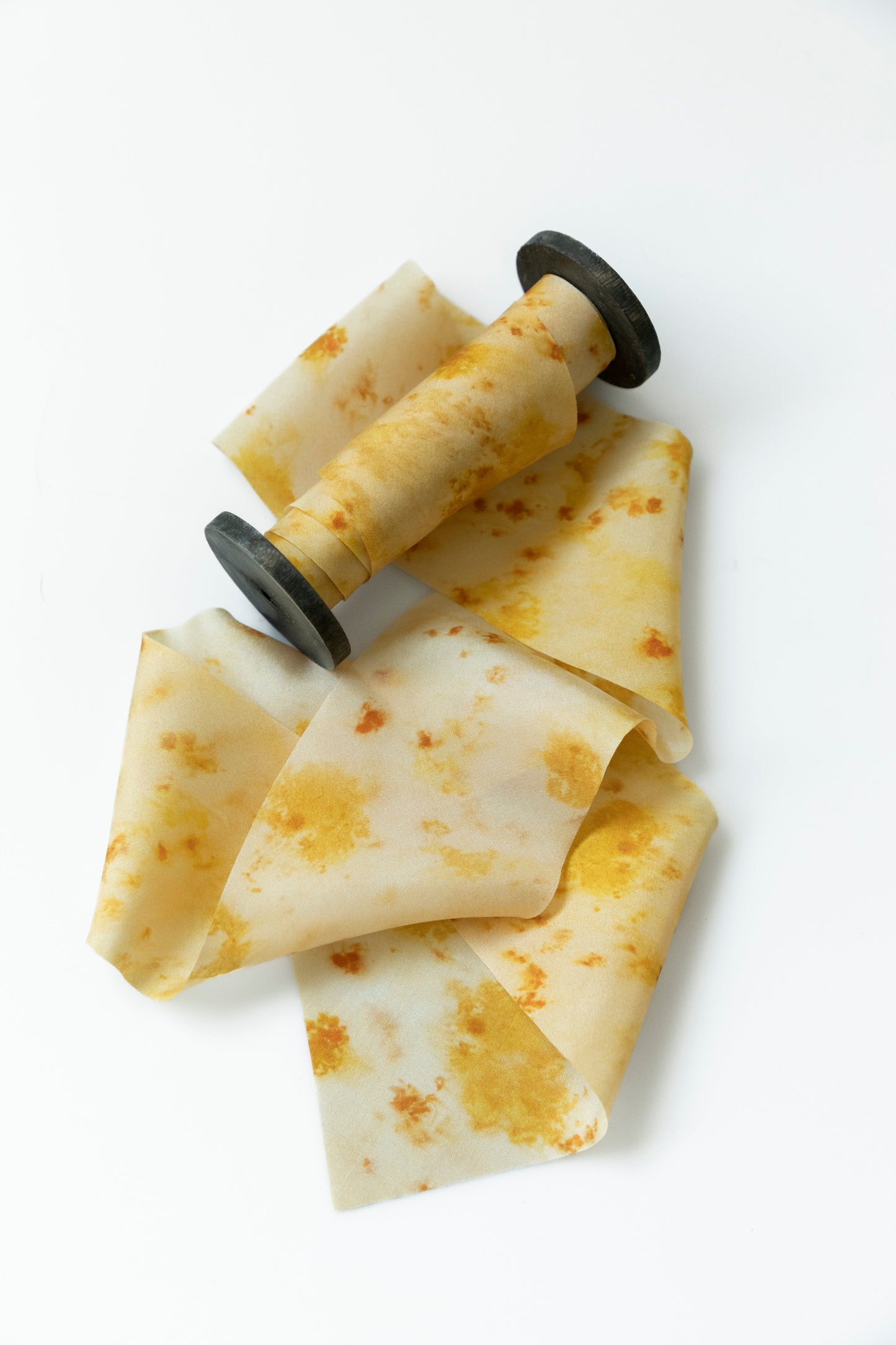 Botanical Print /  Marigold Yellow Silk Ribbon