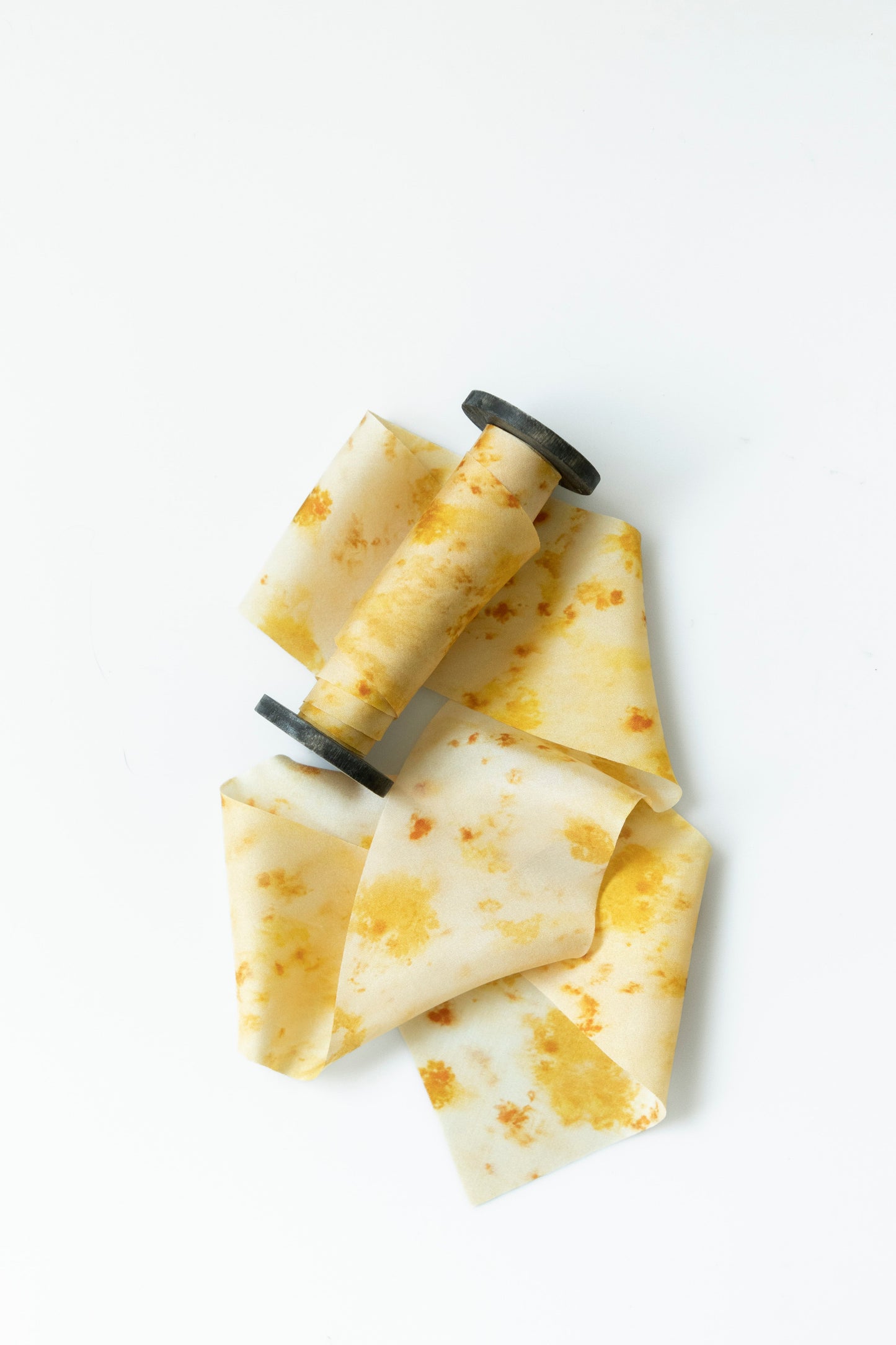 Botanical Print /  Marigold Yellow Silk Ribbon