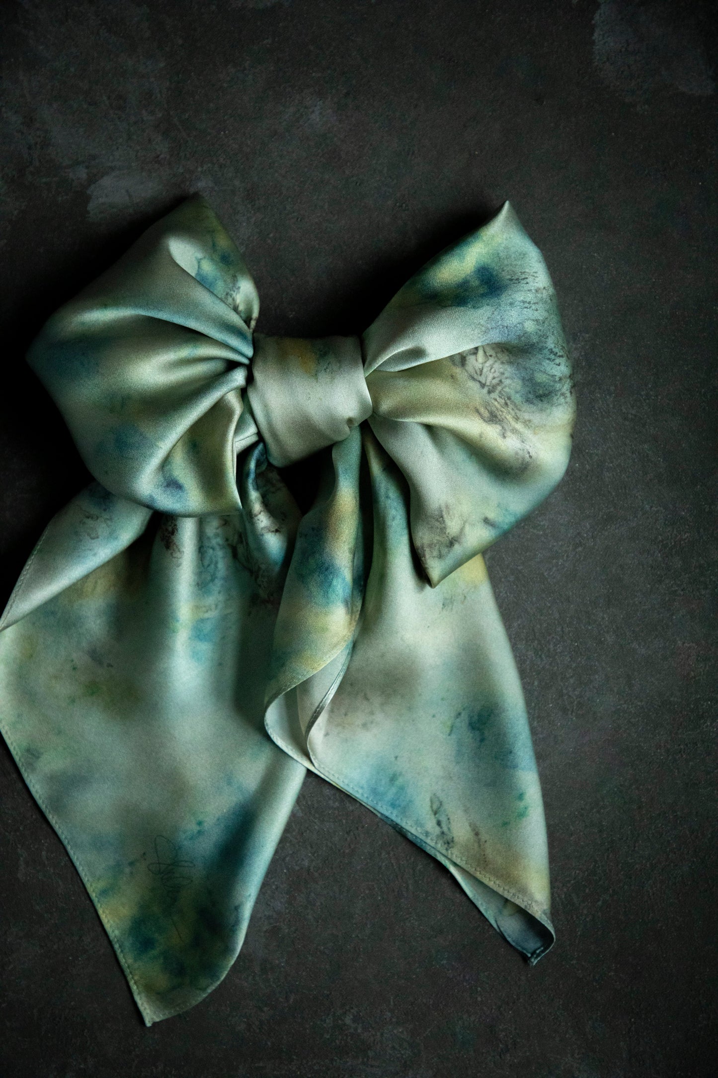 Botanical Print Pure Silk Scarf / Seascape
