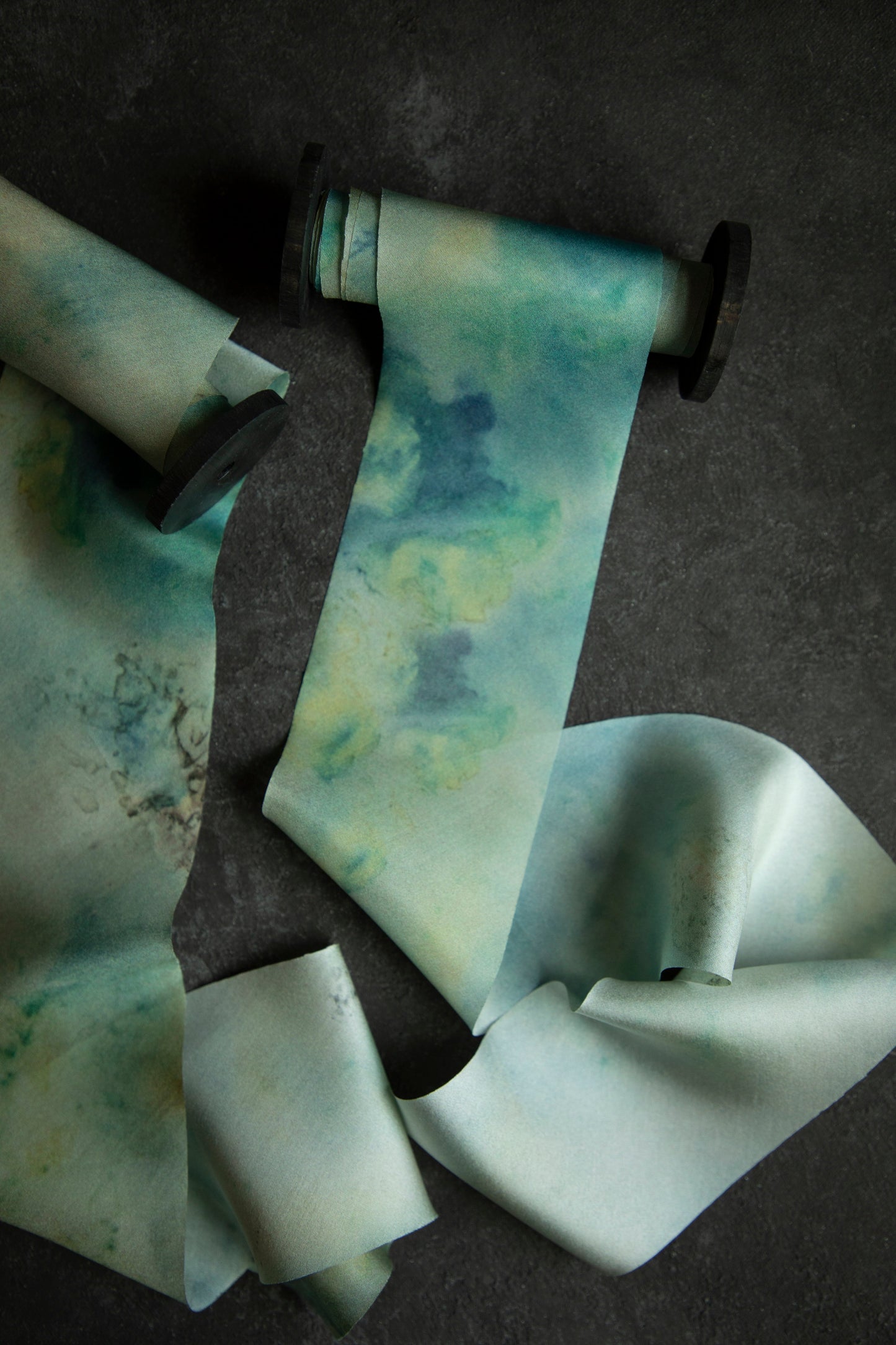 Botanical Print / Seascape Silk Ribbon