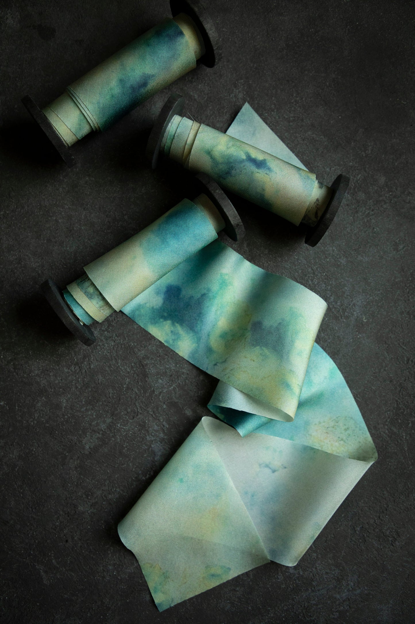 Botanical Print / Seascape Silk Ribbon