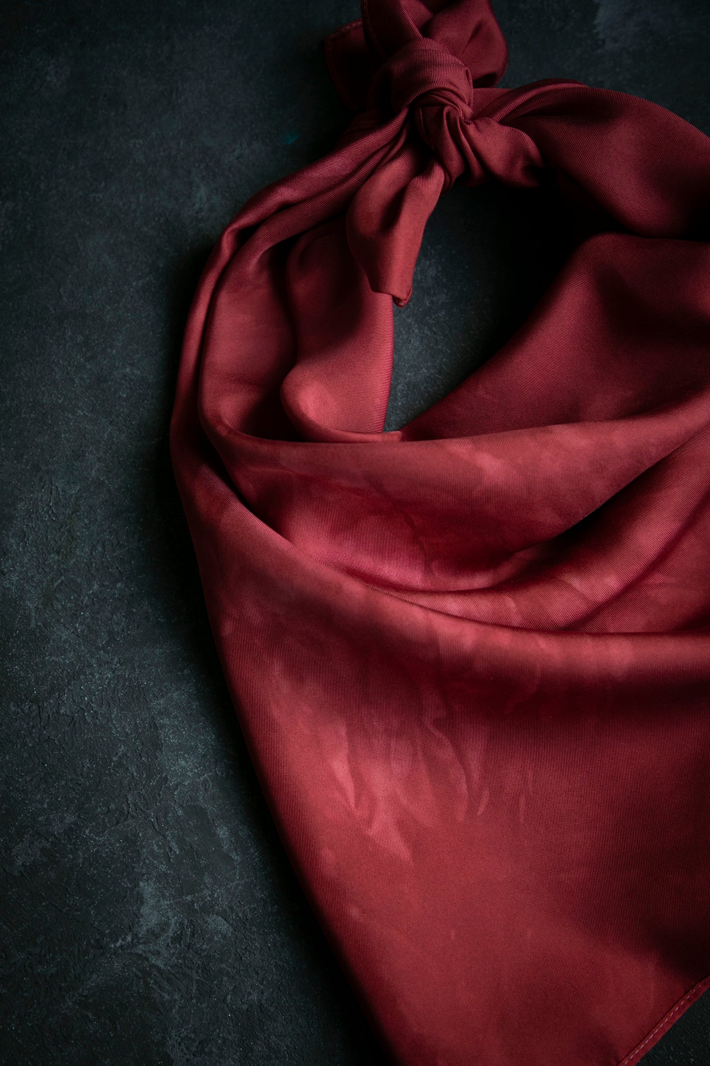 Original Eco-Dyed | Crushed Cranberry  | 26 x 26" 100% Silk Twill Scarf