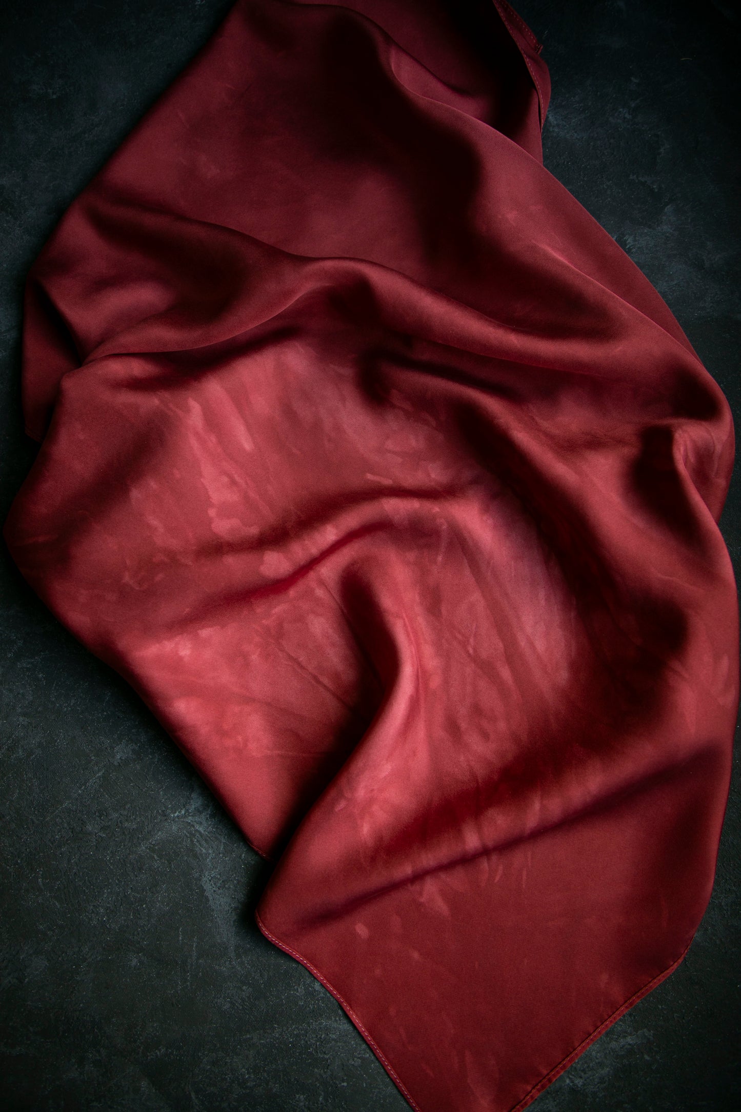 Original Eco-Dyed | Crushed Cranberry  | 26 x 26" 100% Silk Twill Scarf