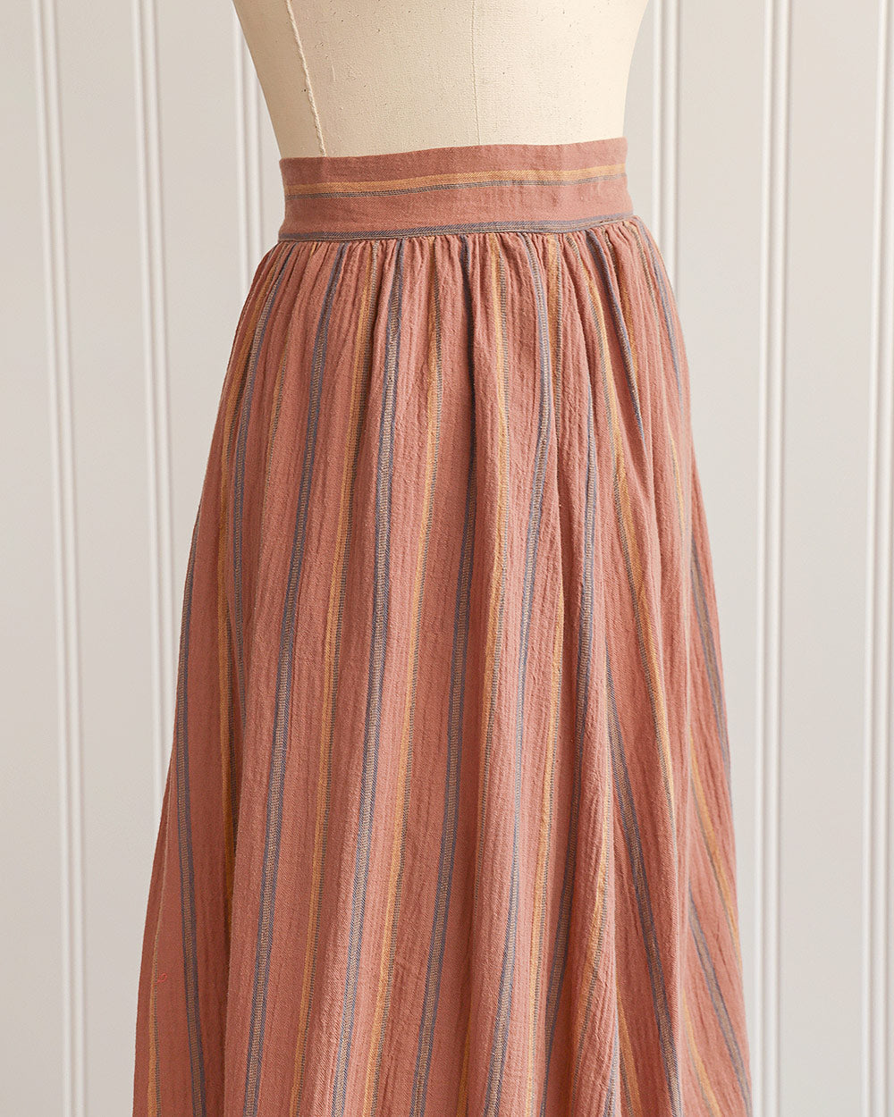 Clay Striped Midi Skirt
