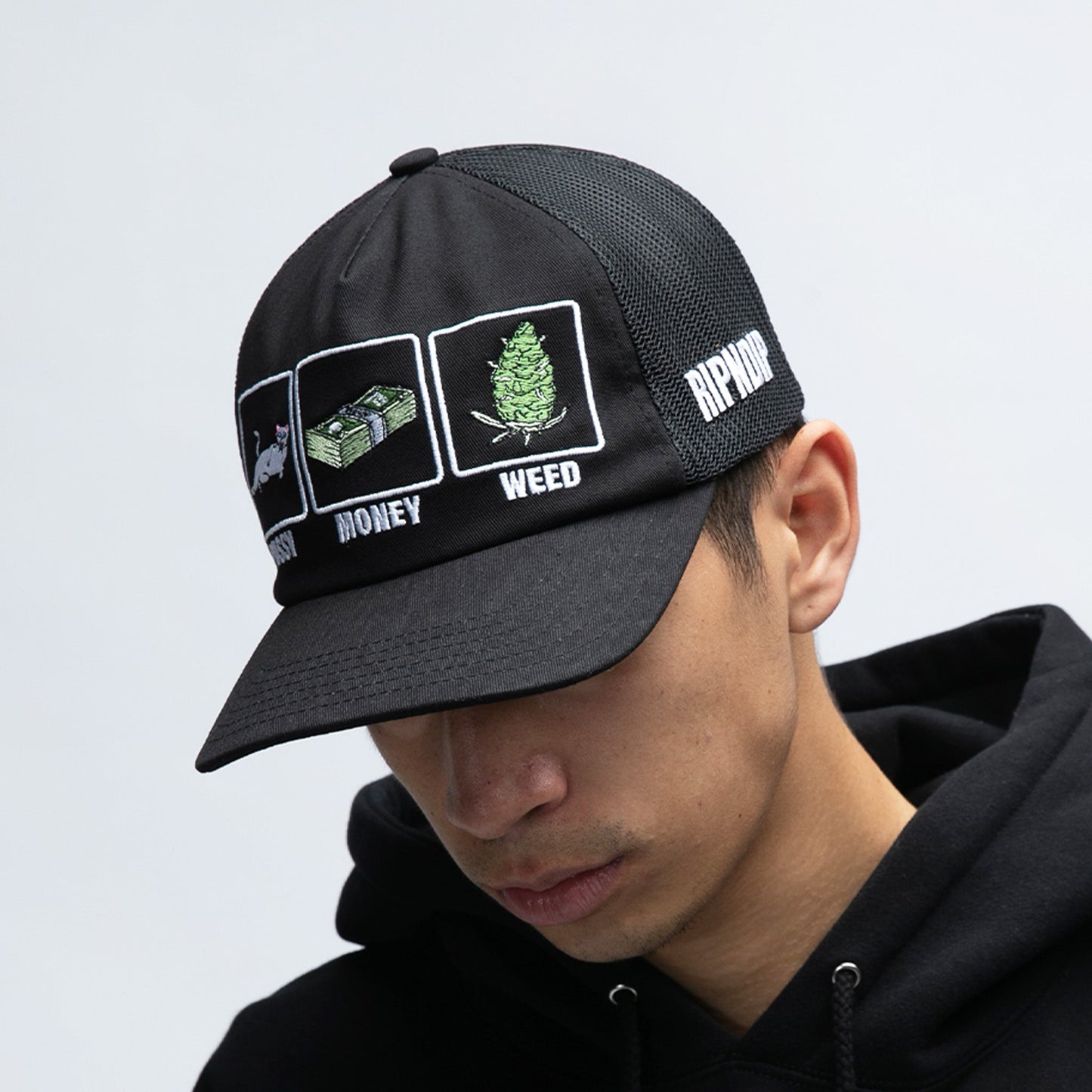Pussy Money Weed Trucker Hat (Black)