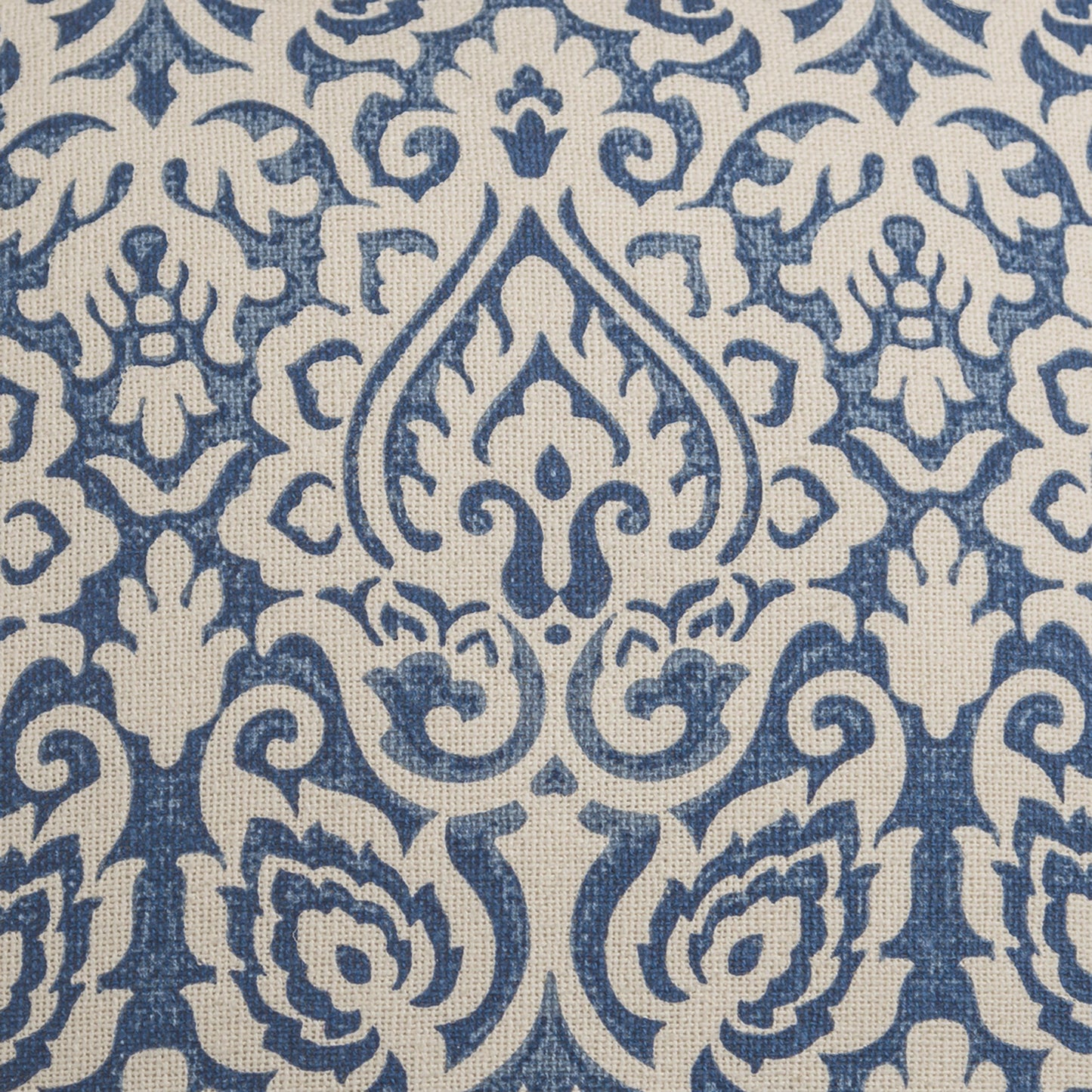 Damask Print 100% Cotton Poly Filled Decorative Throw Pillow