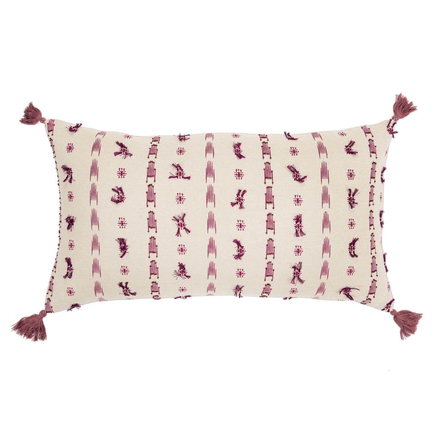 Geometric Print Knife Edge 100% Cotton Poly Filled Decorative Throw Pillow