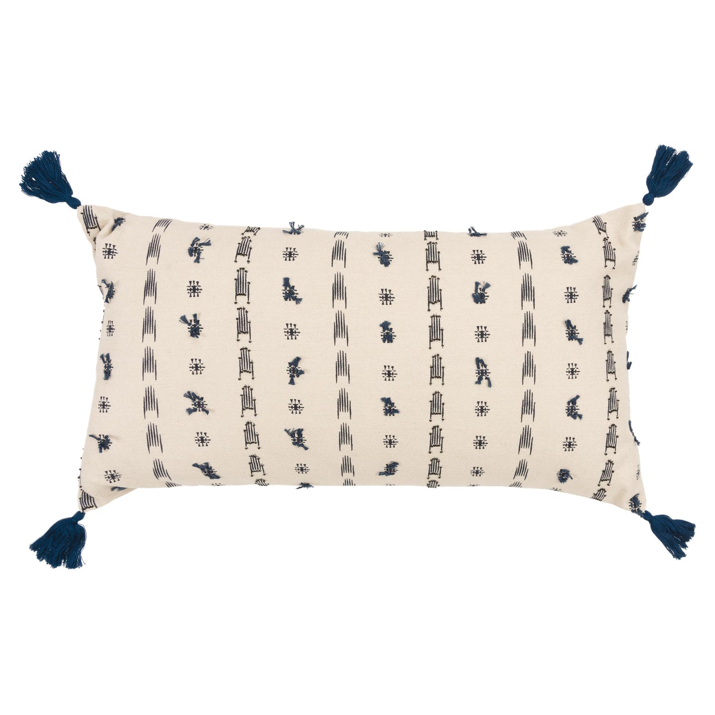 Geometric Print Knife Edge 100% Cotton Poly Filled Decorative Throw Pillow