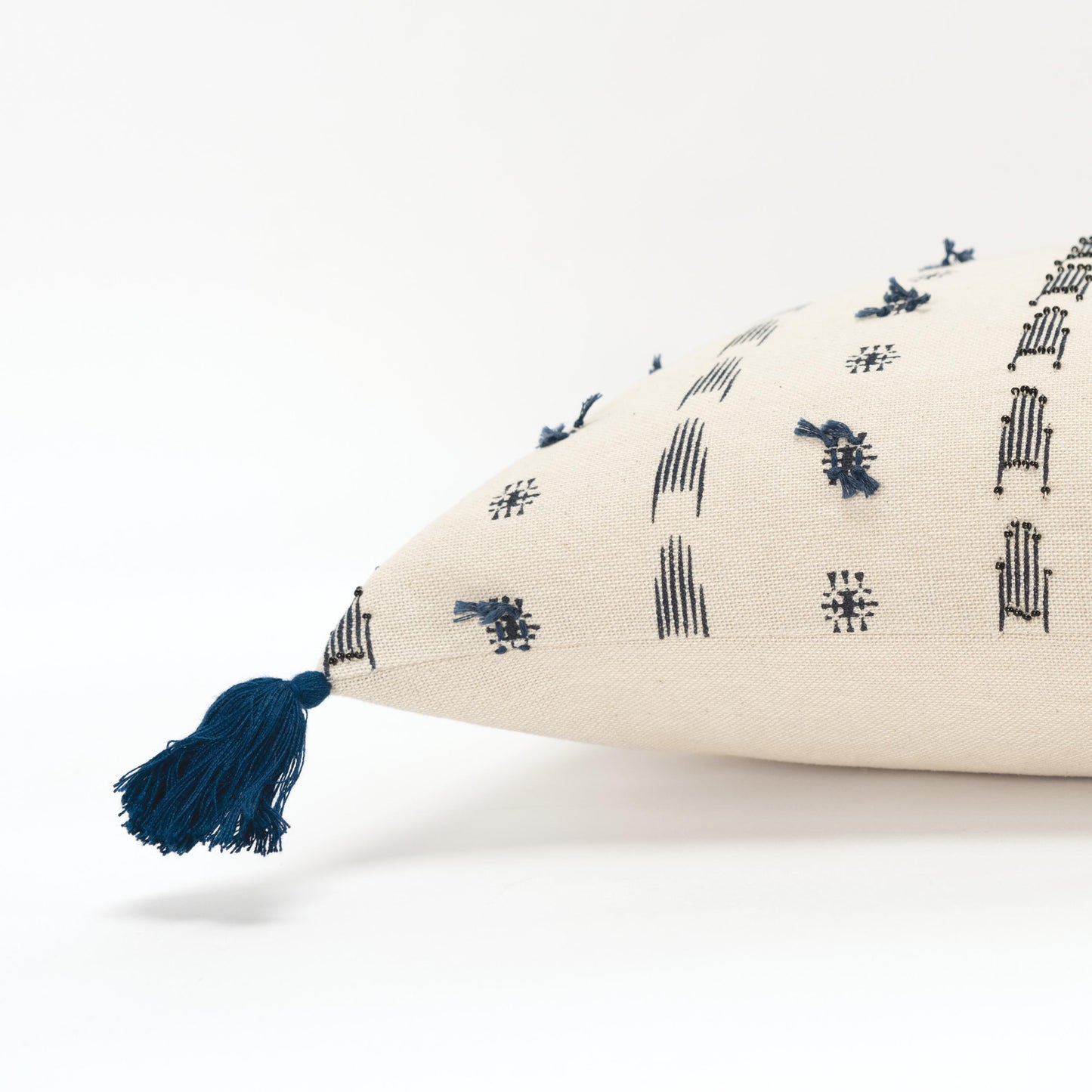 Geometric Print Knife Edge 100% Cotton Poly Filled Decorative Throw Pillow