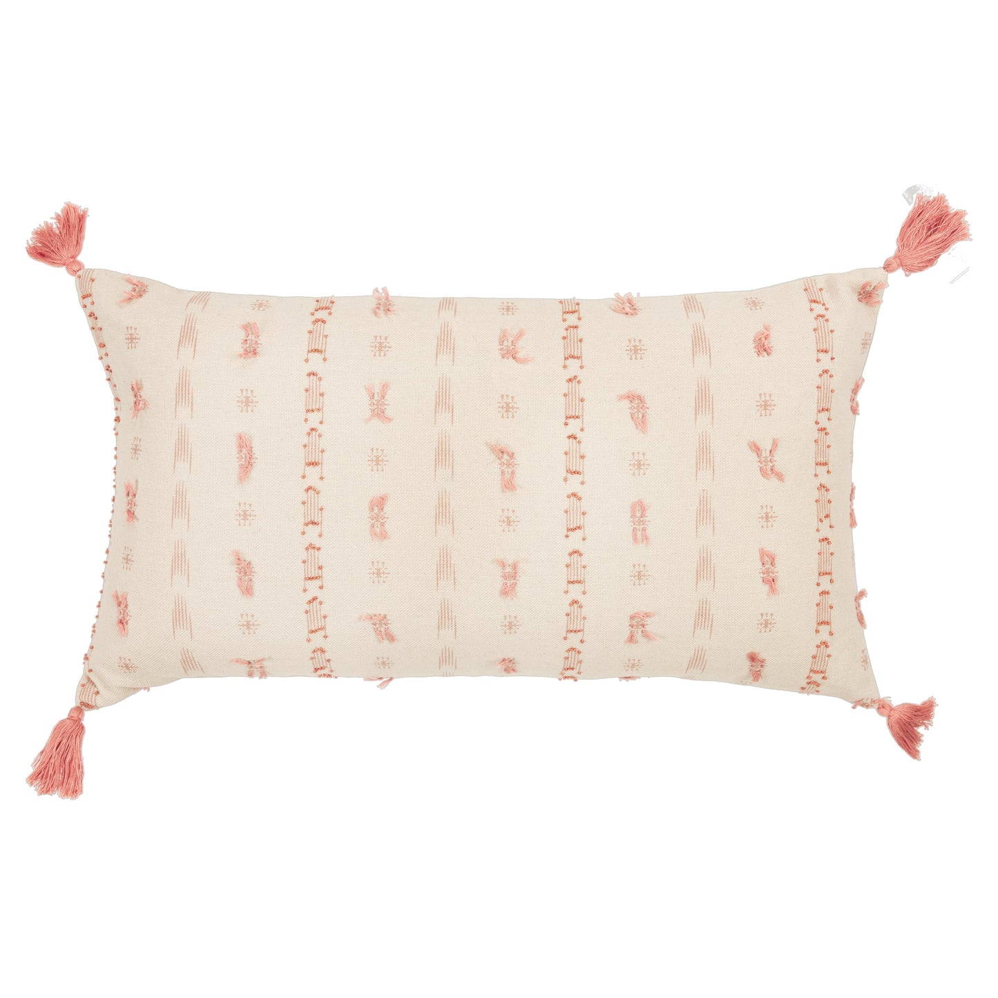 Geometric Print Knife Edge 100% Cotton Poly Filled Decorative Throw Pillow