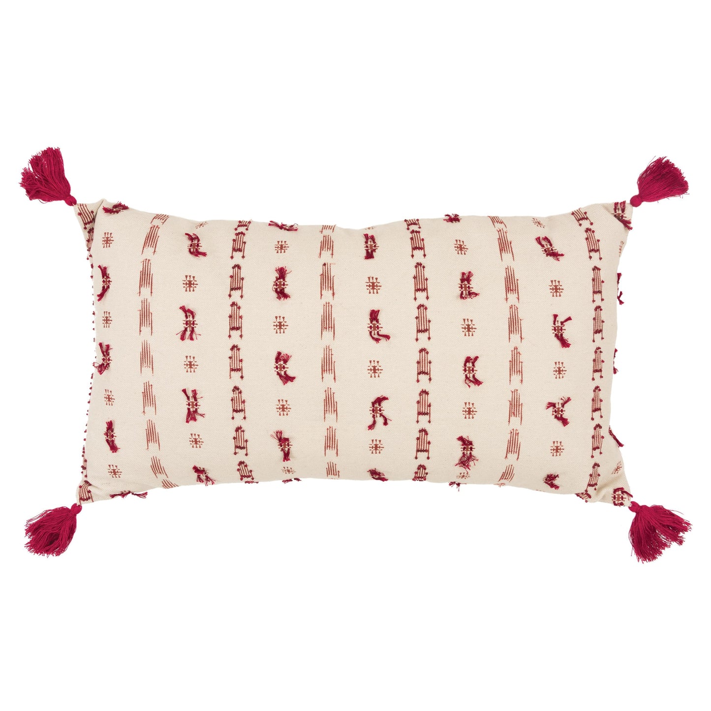 Geometric Print Knife Edge 100% Cotton Poly Filled Decorative Throw Pillow