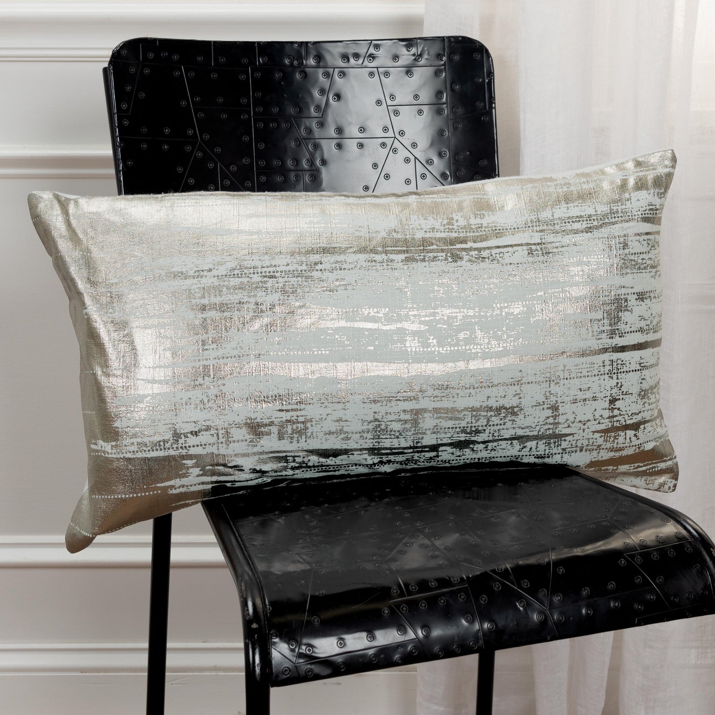 Brushstroke Print Decorative Throw Pillow