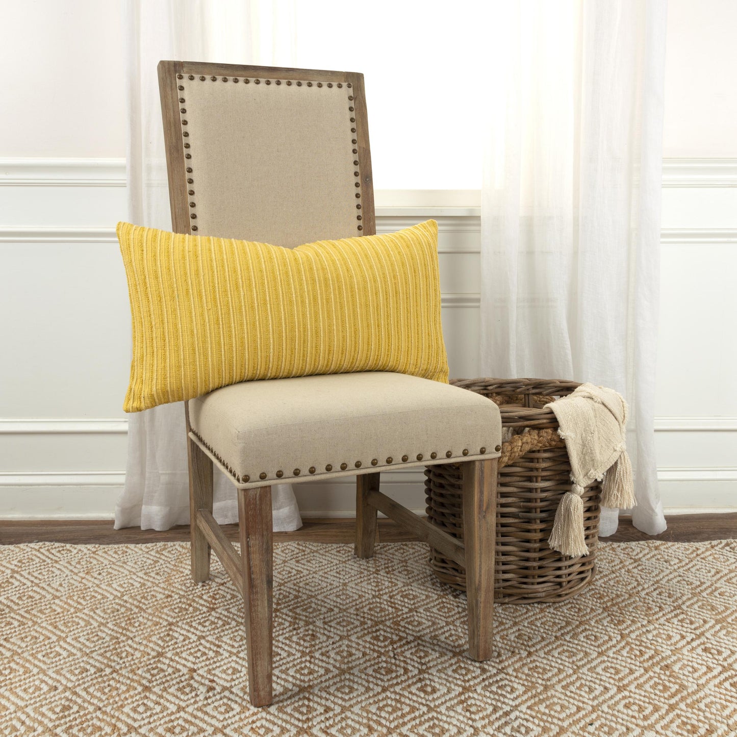 Woven Stripe Lumbar Pillow