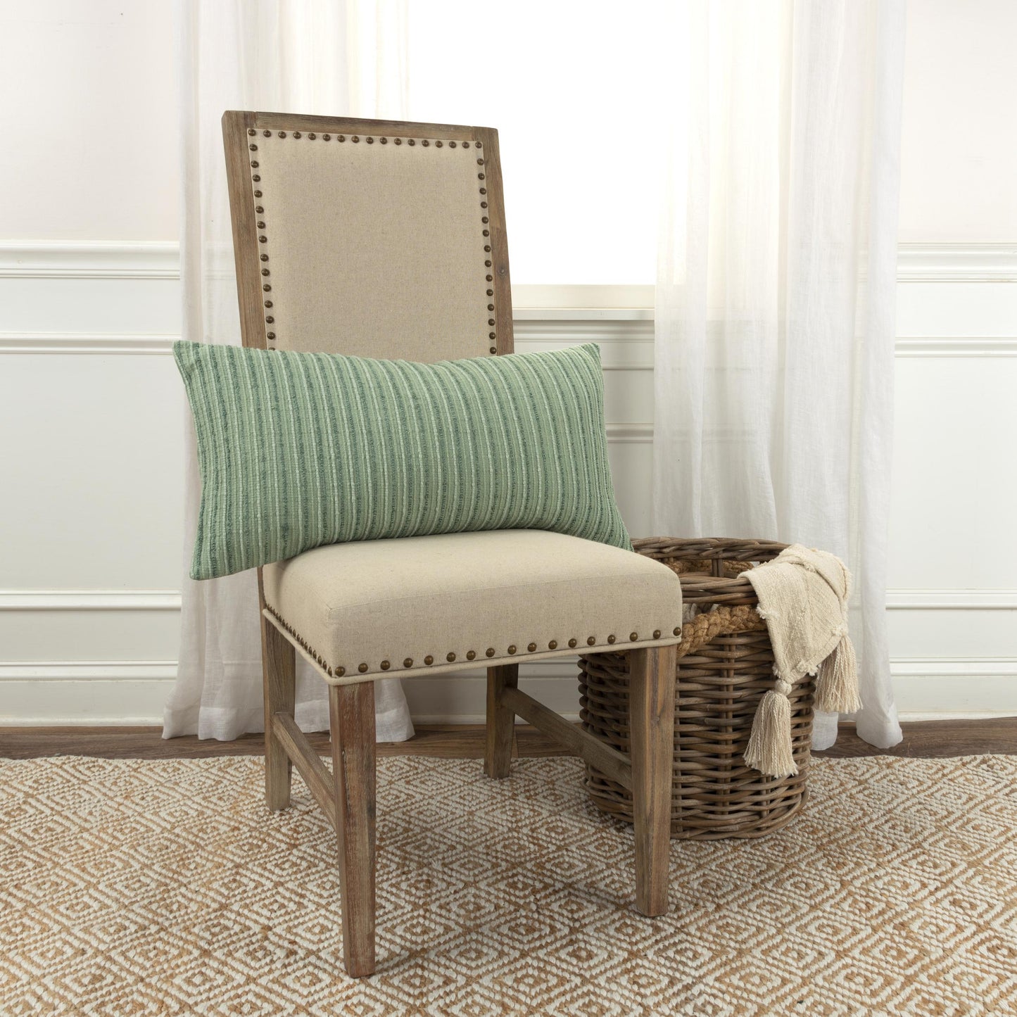 Woven Stripe Lumbar Pillow