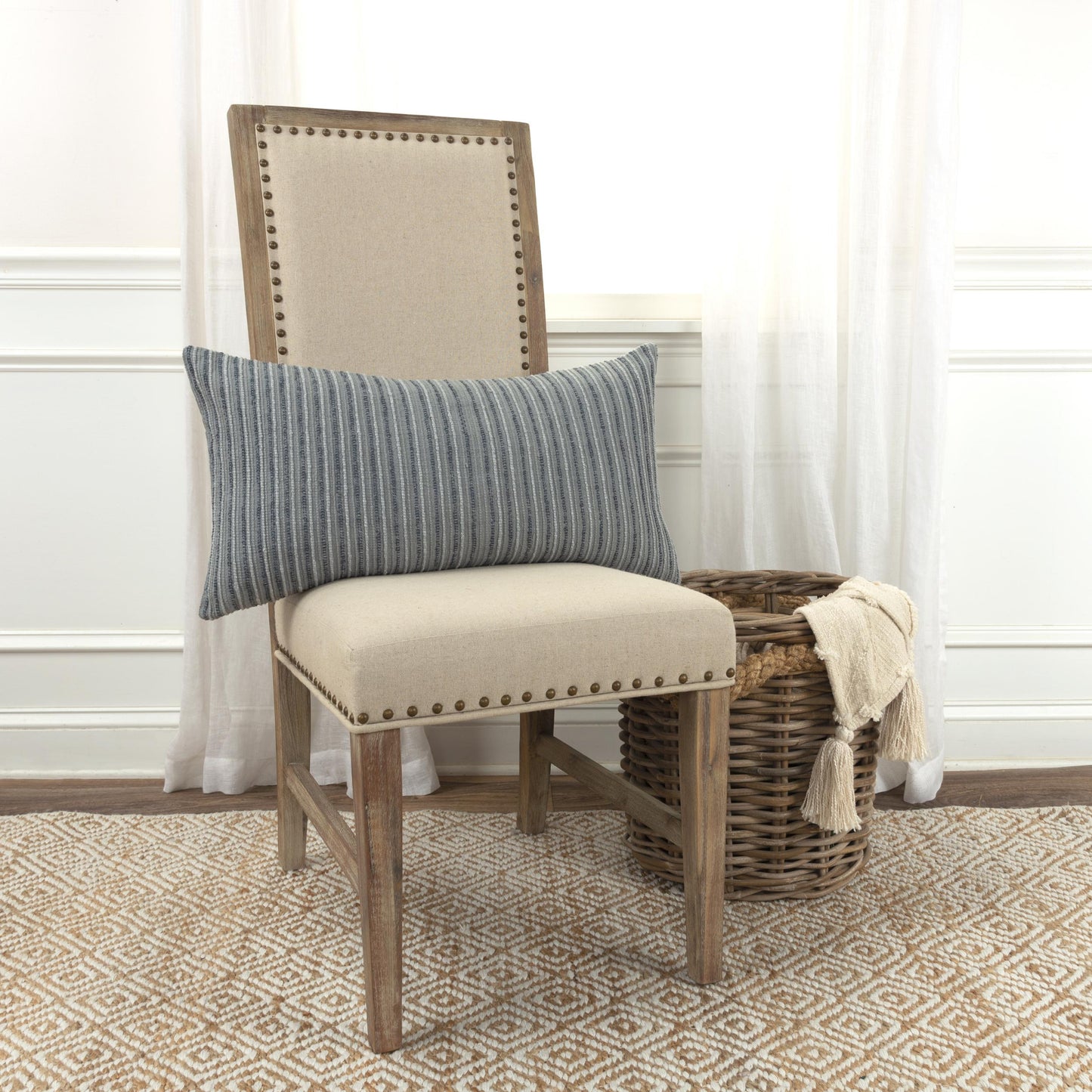 Woven Stripe Lumbar Pillow