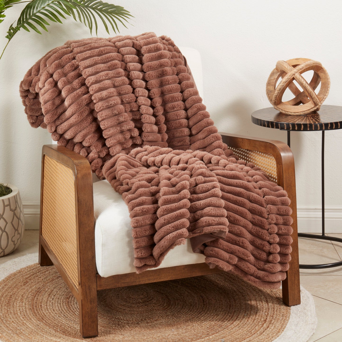 Faux Rabbit Fur Throw