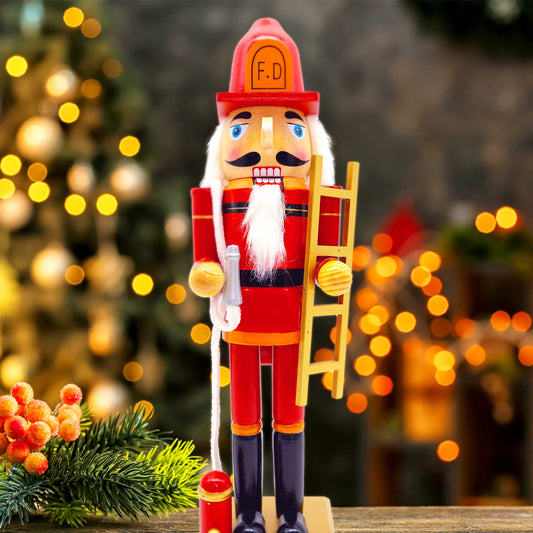 14" Fireman with Hose Christmas Nutcracker