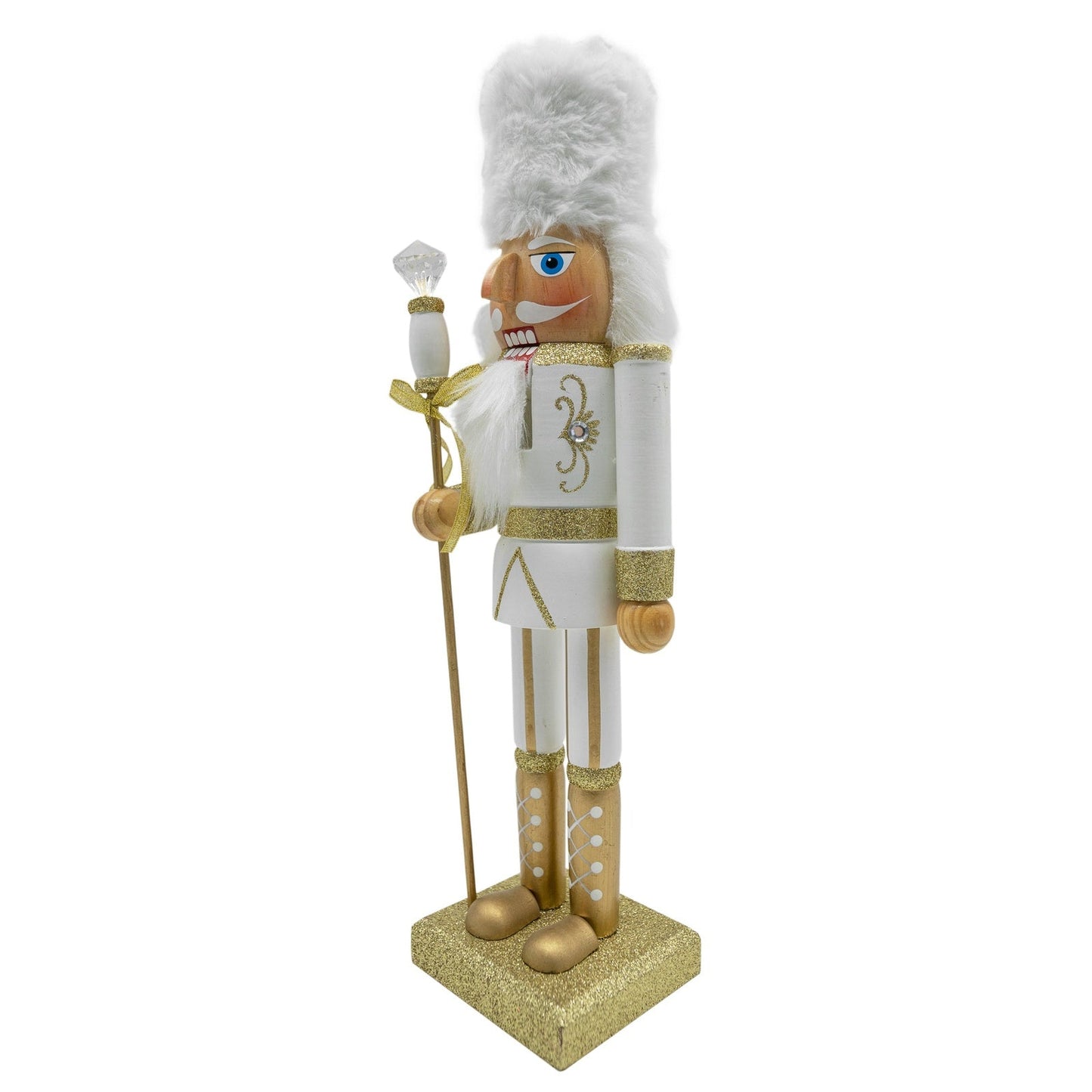 14" Winter Gold & White Nutcracker